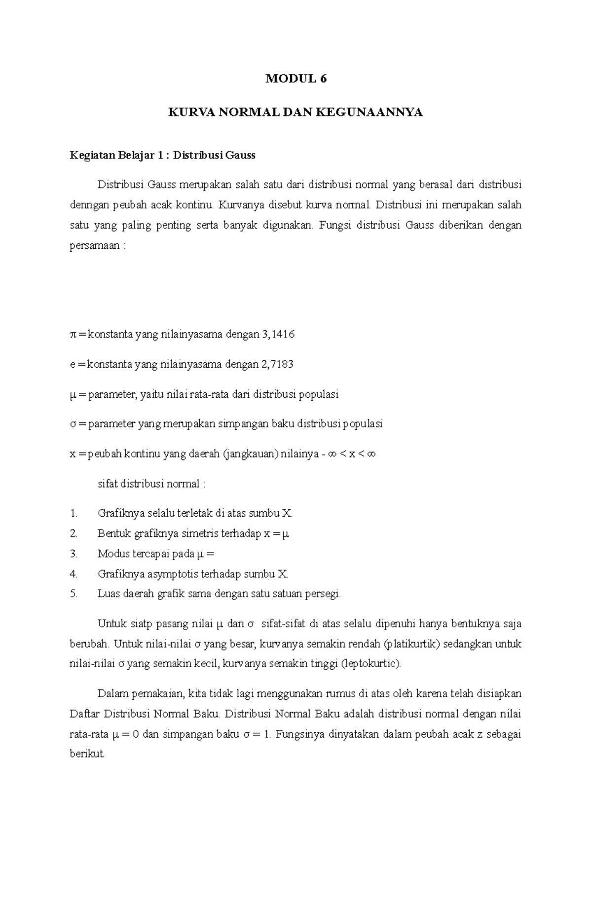 Modul 6 & 7: Normal dan Distribusi Student - Statistika Pendidikan ...