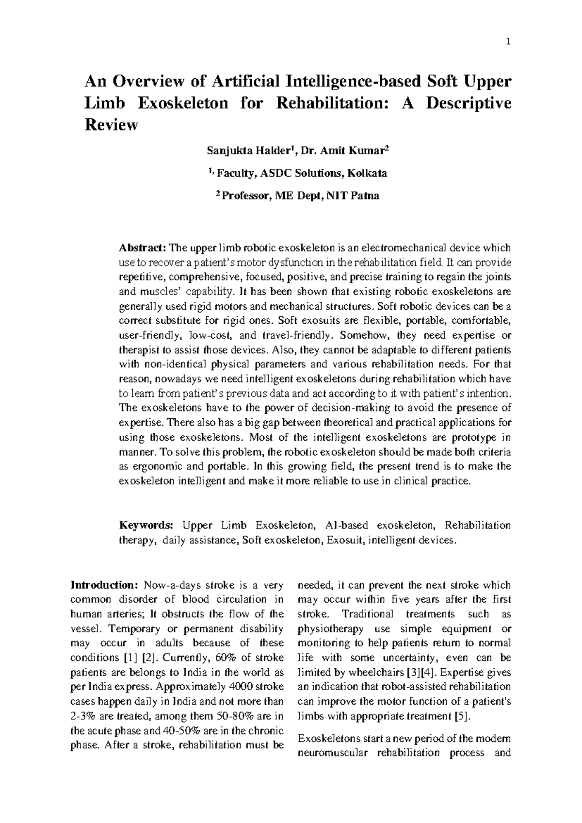 AI-Based Soft Upper Limb Exoskeletons for Rehabilitation: A Review ...