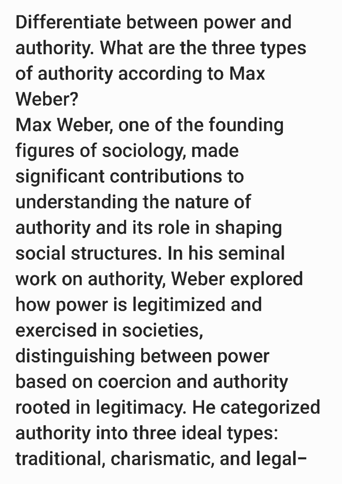 Max Weber's Authority: Types and Power Dynamics Explained - Studocu
