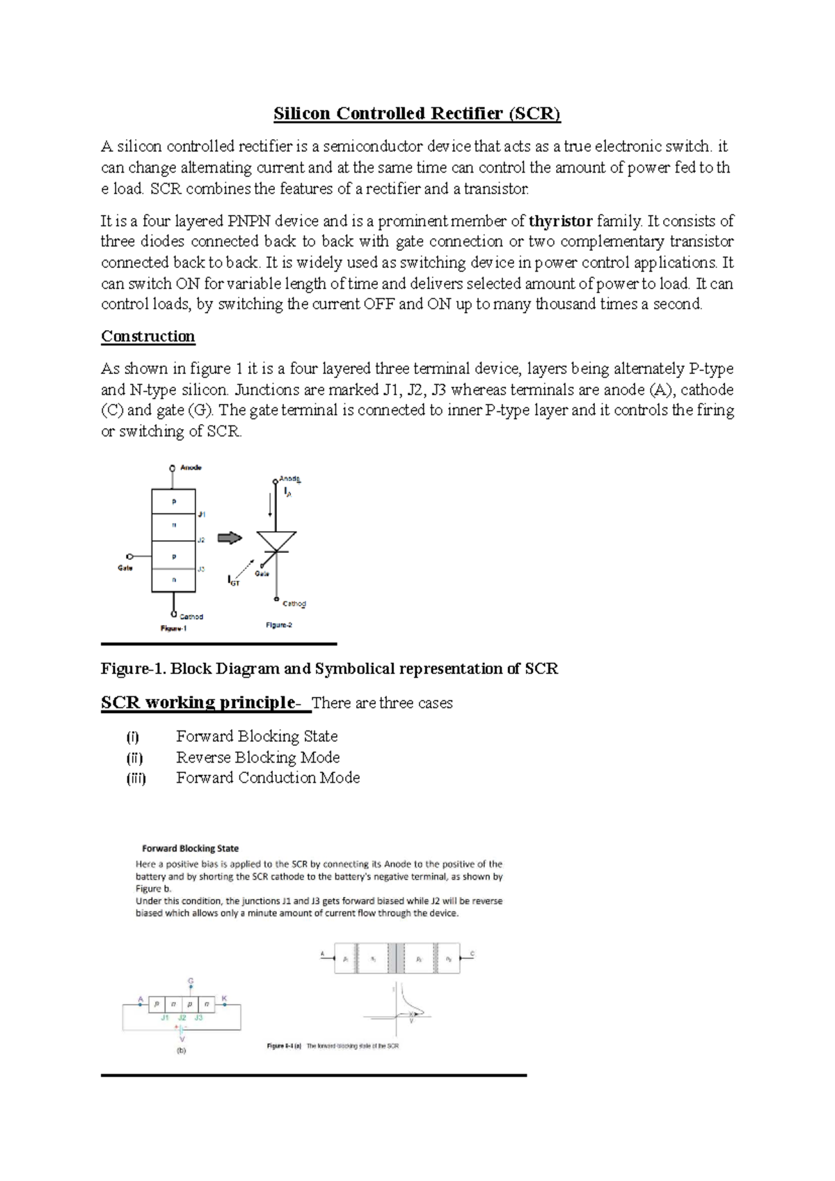 Silicon Controlled Rectifier (SCR) Notes: Function, Construction ...