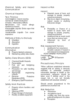Unit 02 Hazard Communication - GHS Labeling - LESSON 01: CHEMICAL ...