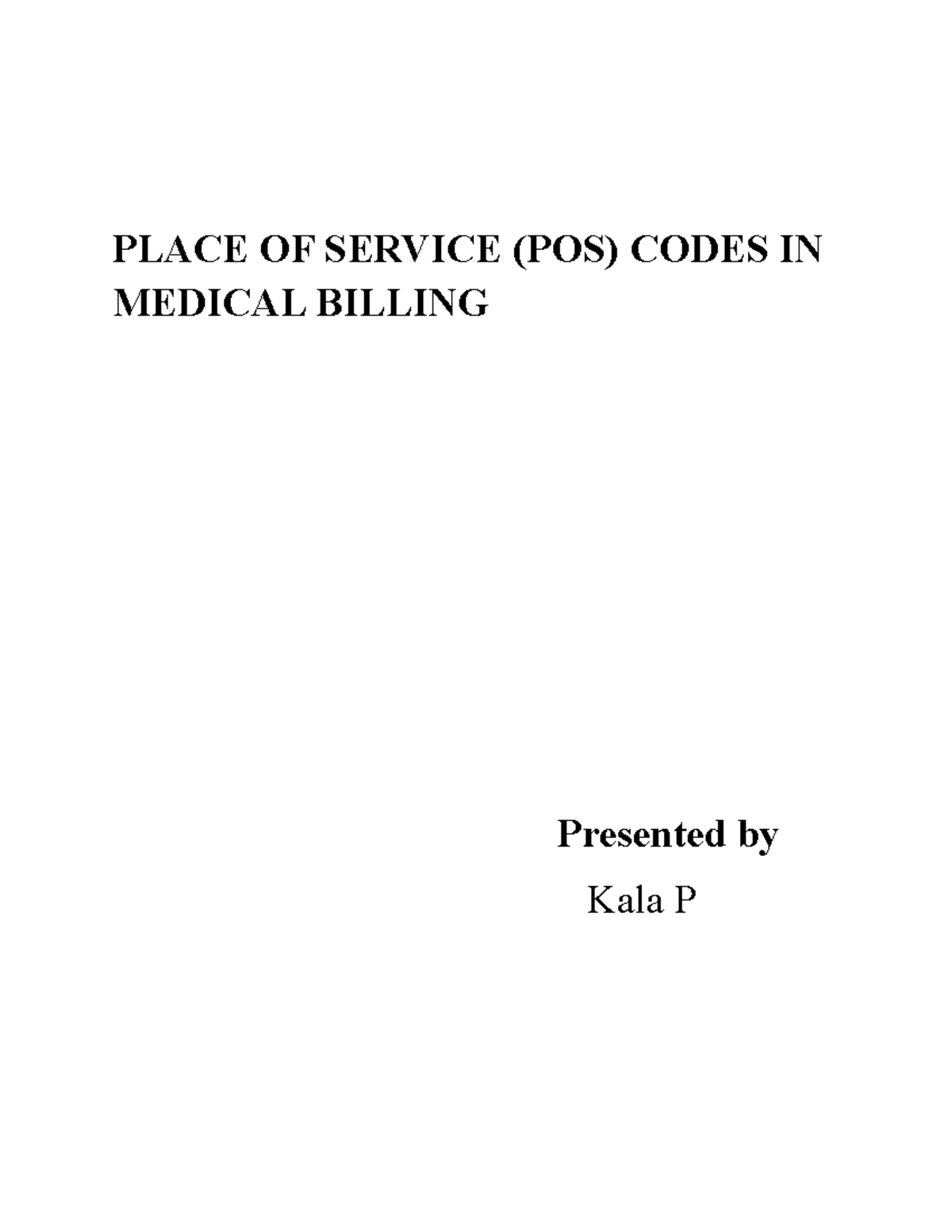 POS Codes in Medical Billing: Importance & Common Examples - Studocu