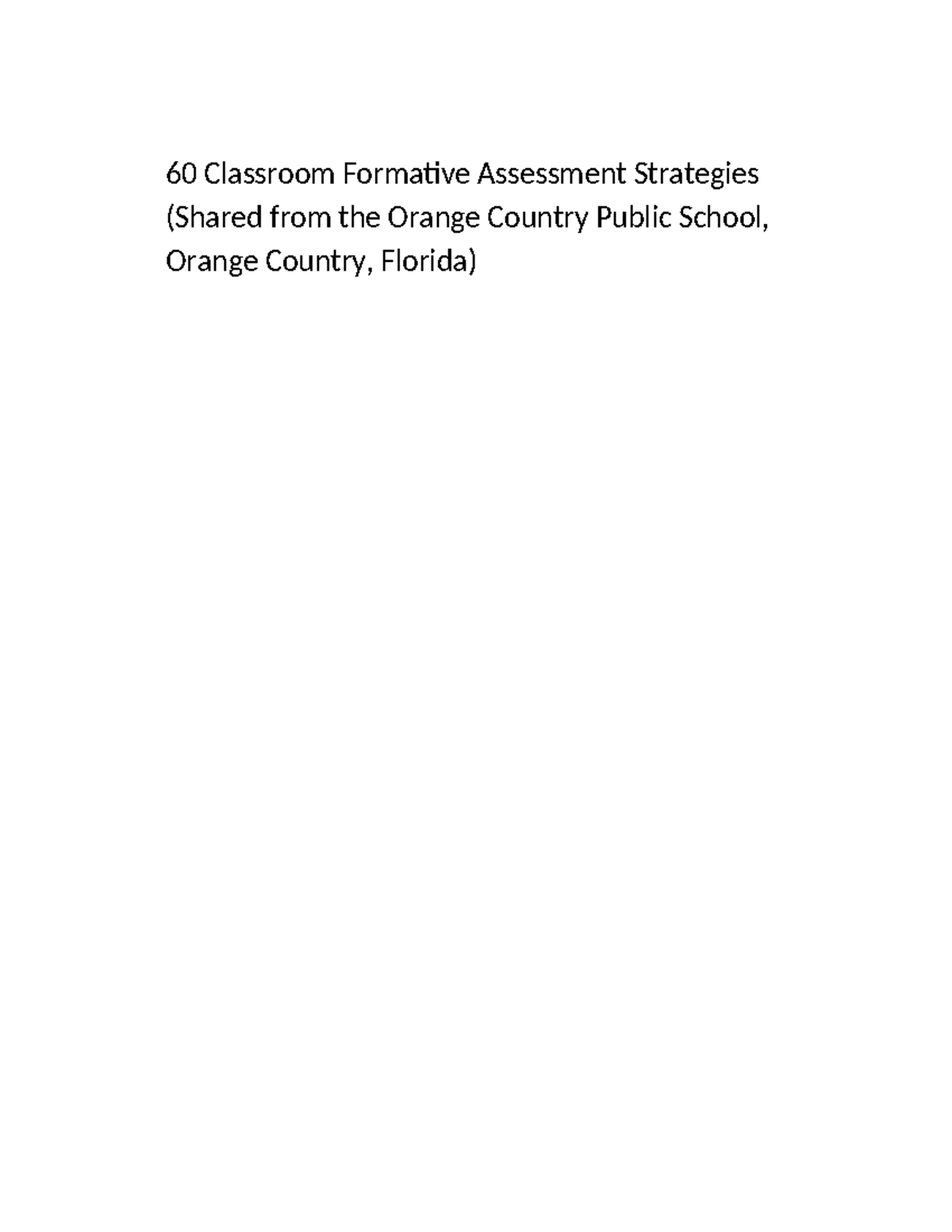 60-Classroom-Formative-Assessment-Strategies - 60 Classroom Formative ...