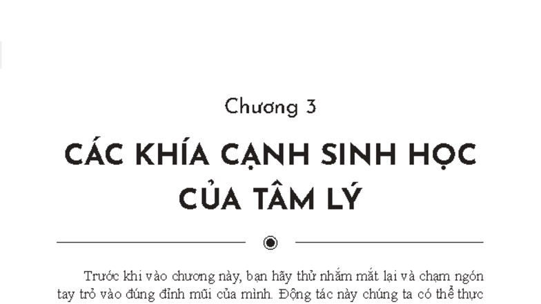 Chương 3: Các Khía Cạnh Sinh Học Của Tâm Lý Học (TLH) - Studocu