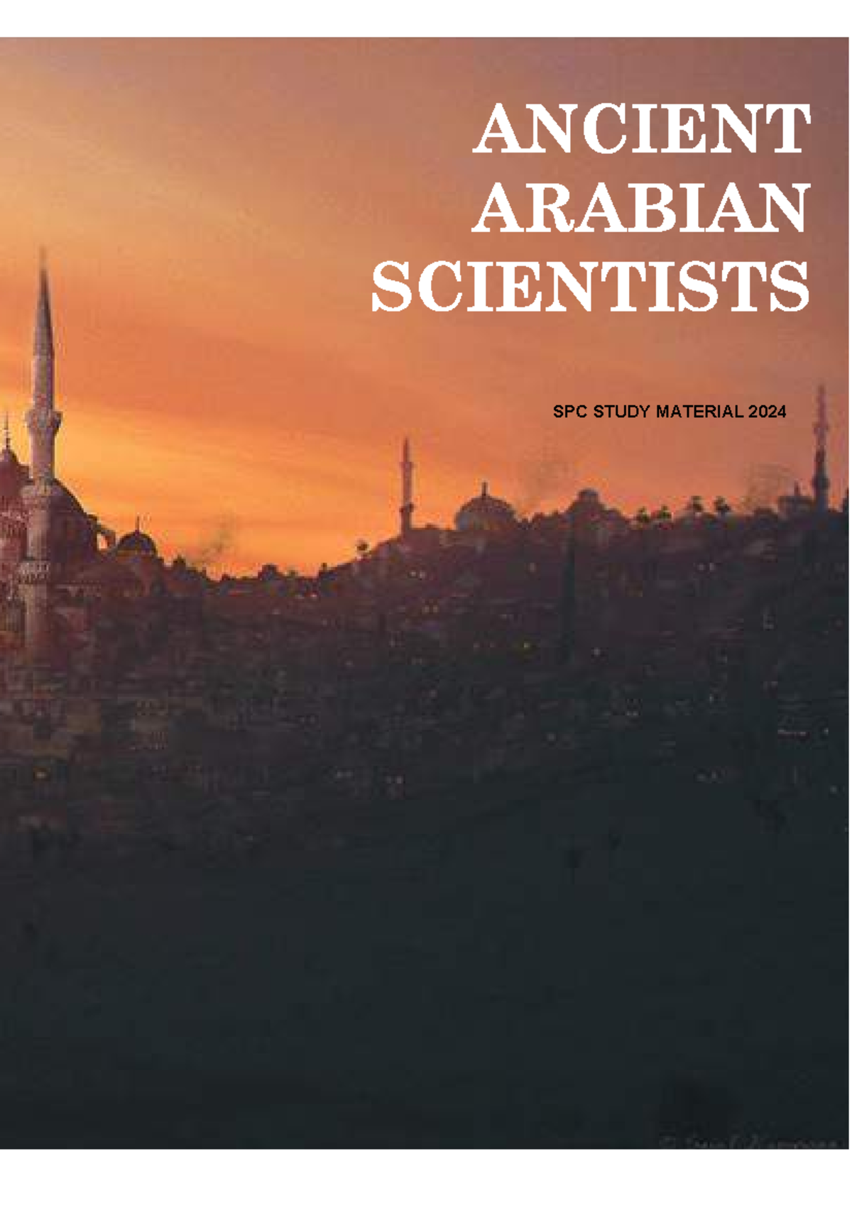 Arab-Contribution-to-Science - ' ' ' SPC STUDY MATERIAL 202 4 - Studocu