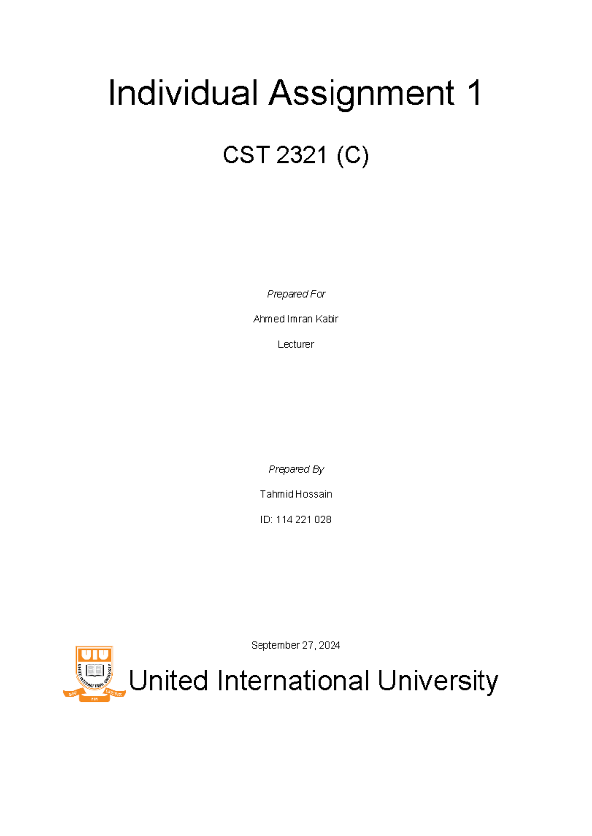 CST 2321 (C) Individual Assignment 01: Prison Database Queries - Studocu