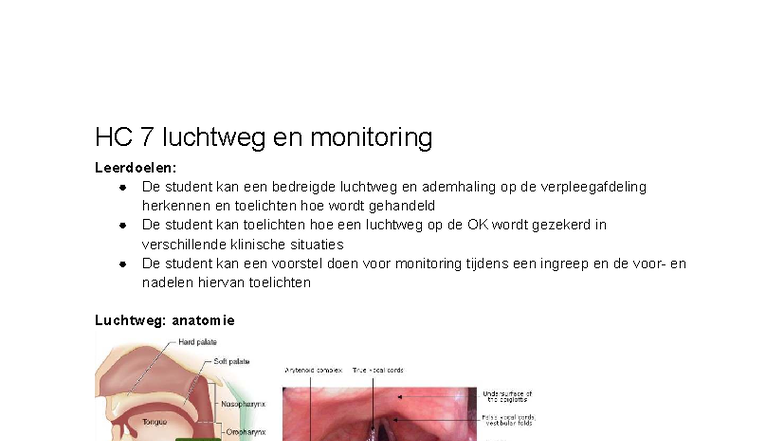 HC 7 Luchtweg en Monitoring: Herkennen en Behandelen van Bedreigde ...
