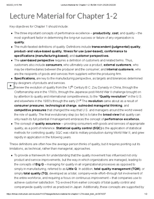 Total Quality Management - Study Notes & Assignments - Studocu