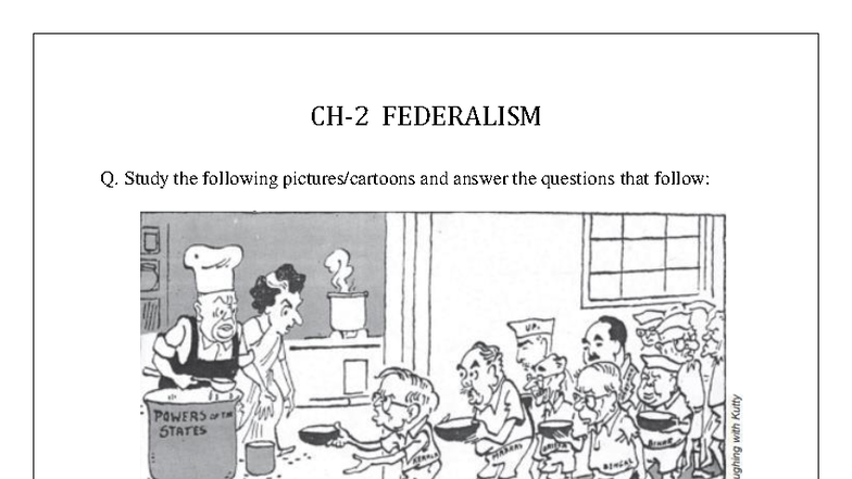 Federalism Q: Cartoon Analysis and Power Dynamics in India - Studocu