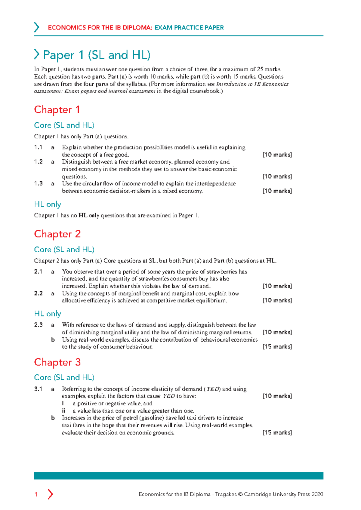 IB Economics Paper 1: Essential Concepts and Chapter Insights - Studocu
