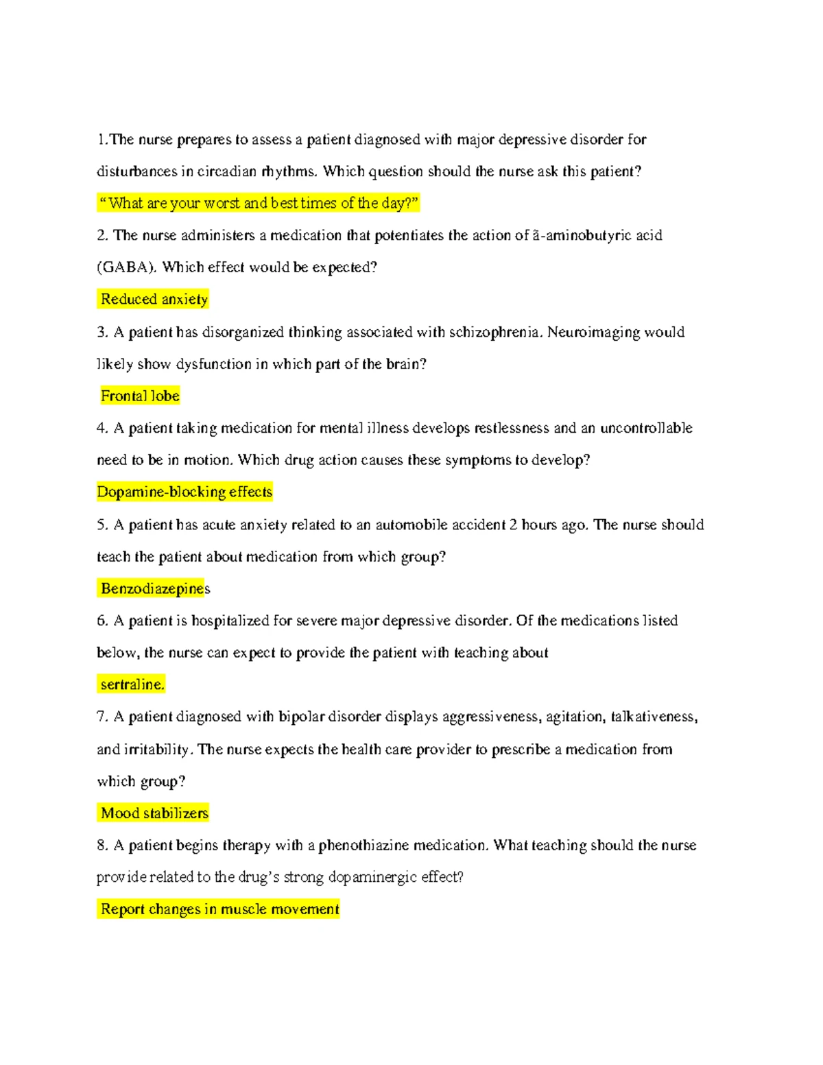 Mental Health Exam 2 Study Guide: Eating & Personality Disorders - Studocu