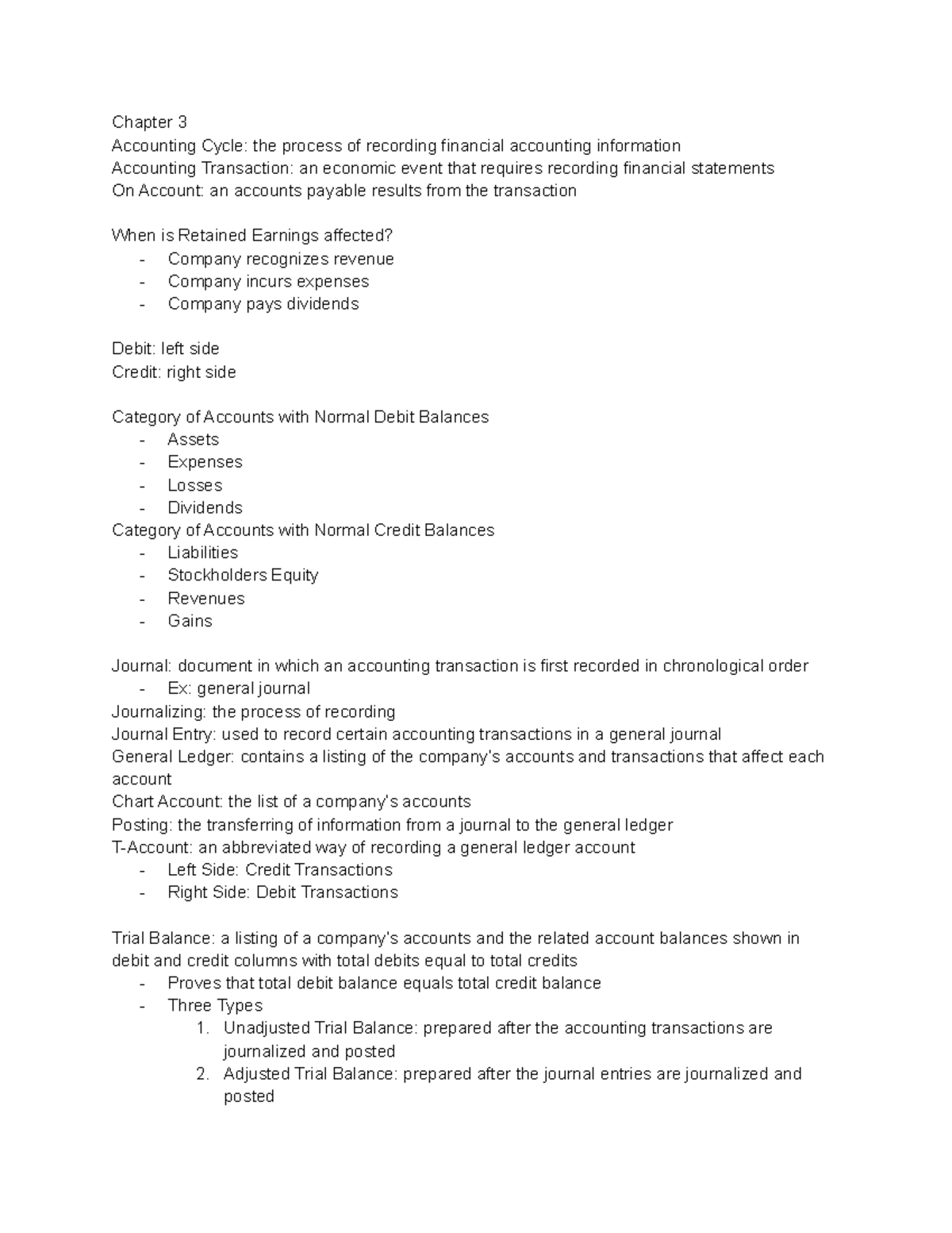 ACC 201 Chapter 3: Understanding the Accounting Cycle and Journal ...