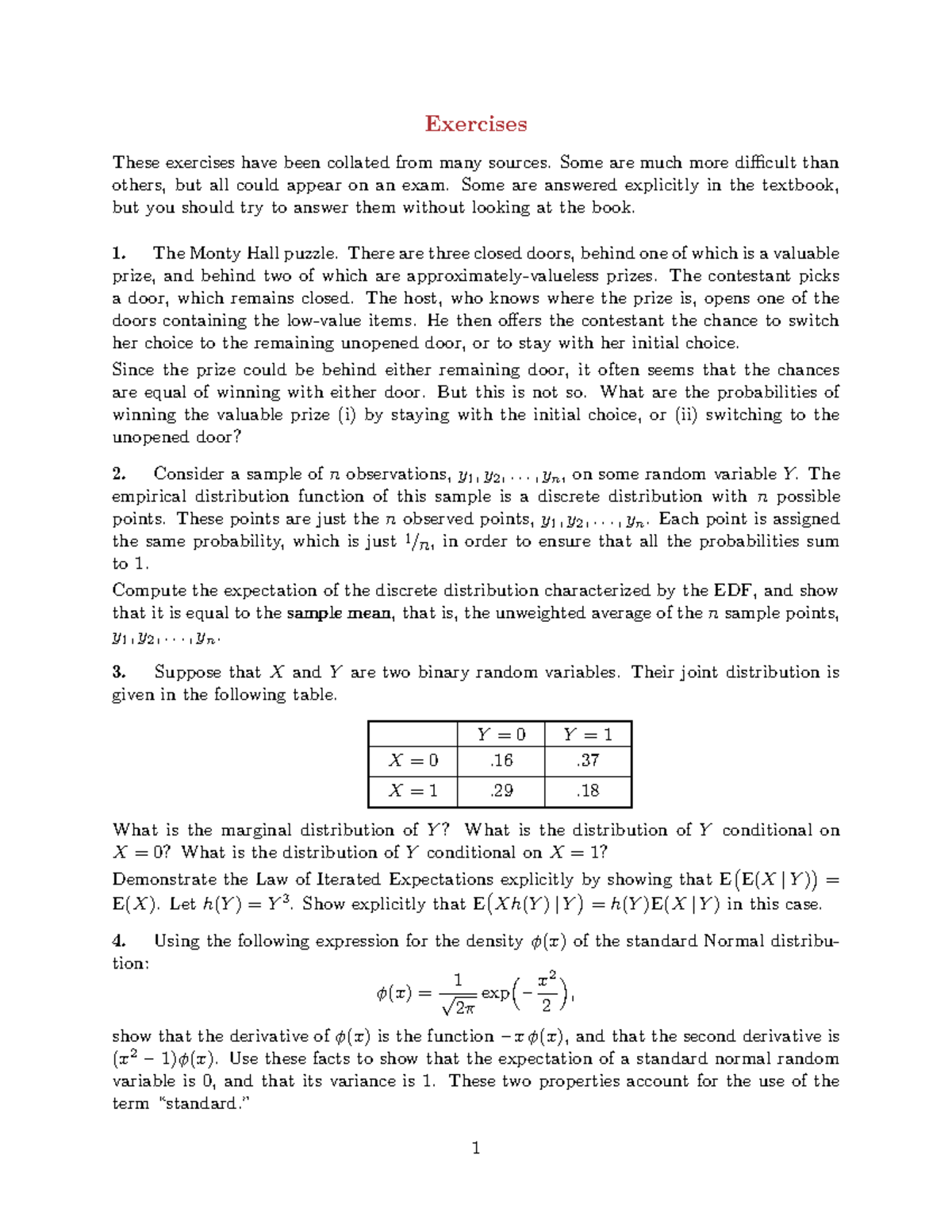 Exercises 257 - Practice Material for Statistics Exam Preparation - Studocu