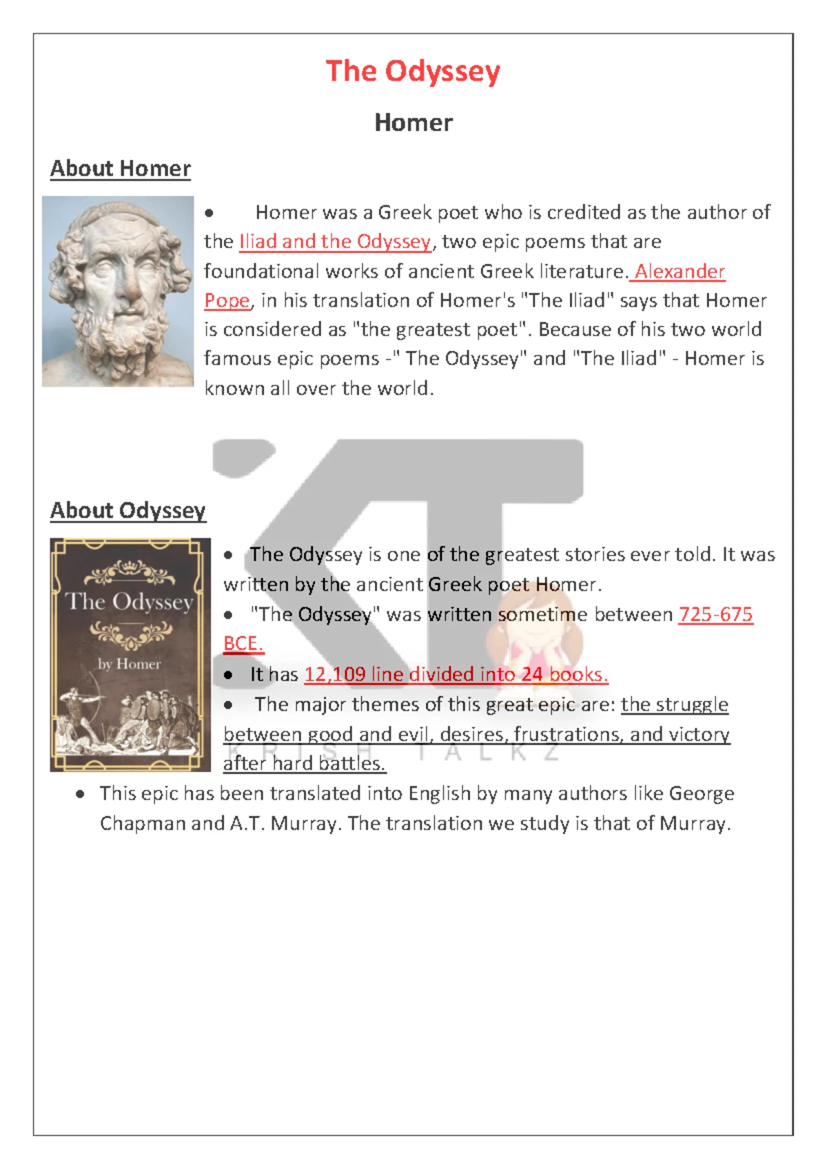 The Odyssey and Beyond: Key Themes and Poetic Analysis - Studocu