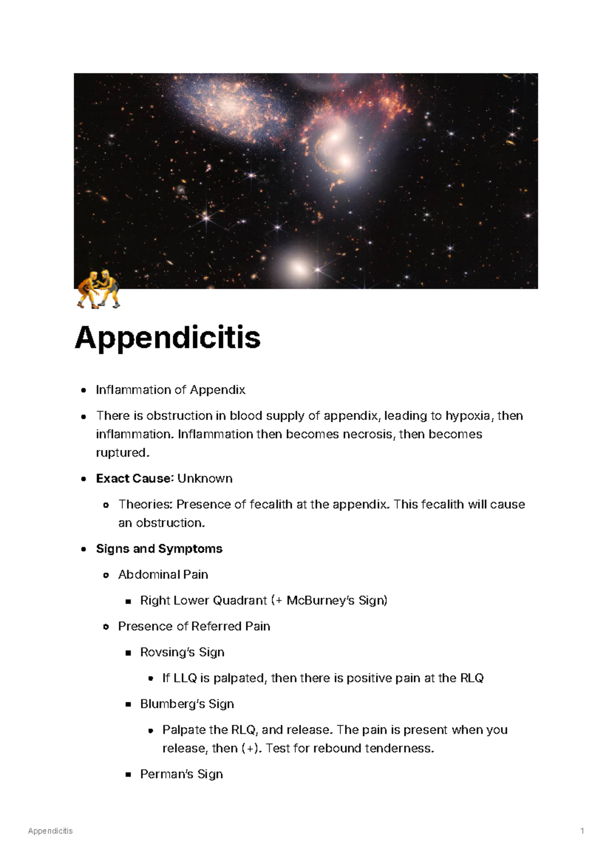 Appendicitis - 🤼 Appendicitis Inflammation of Appendix There is ...
