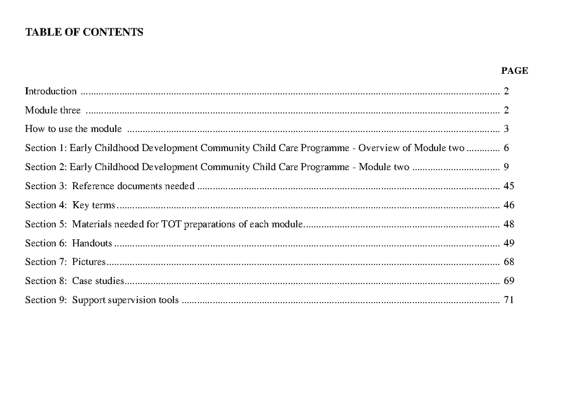 Early Childhood Development Community Child Care Programme: Module 3 ...