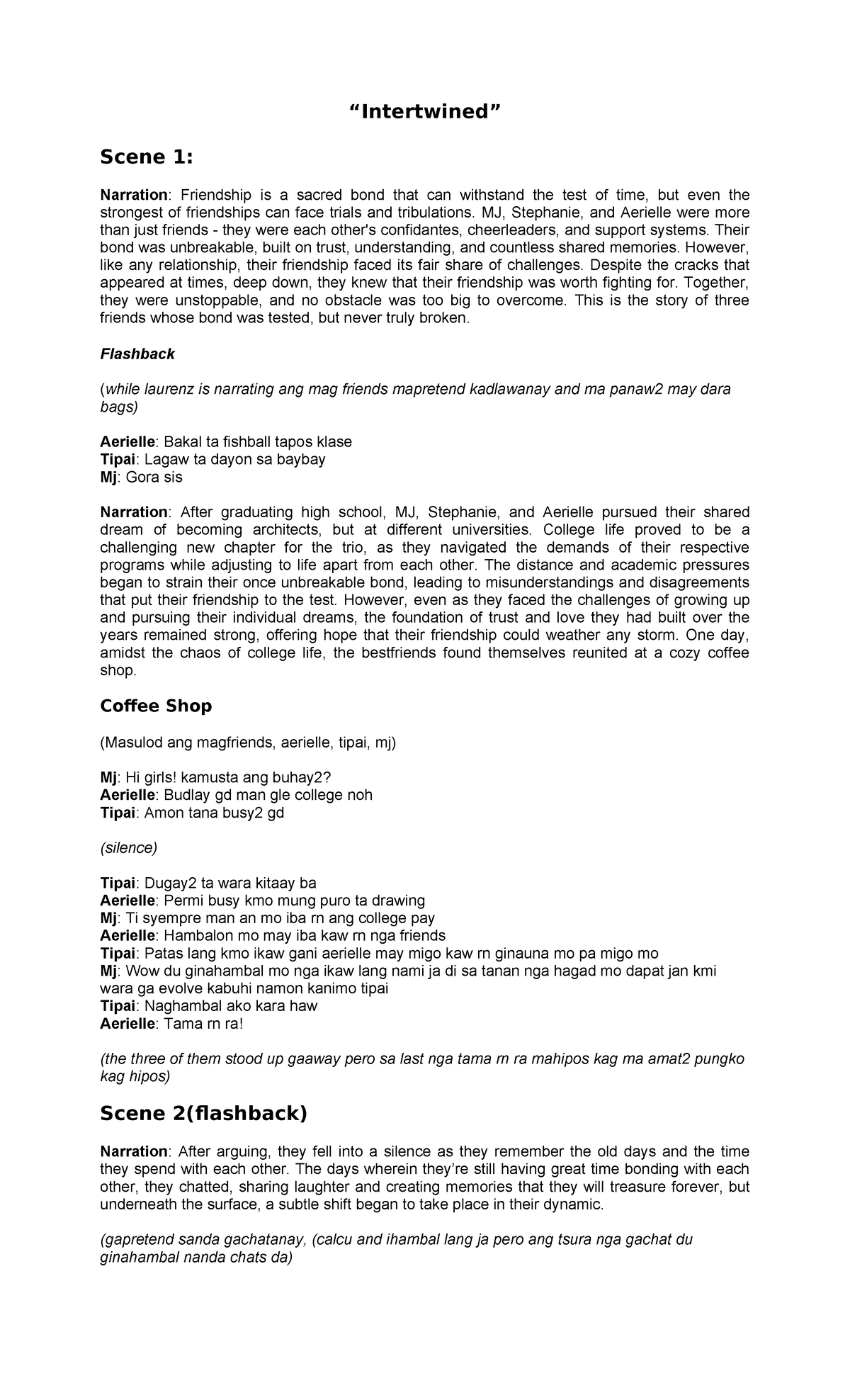 CVL Roleplay - Roelplay script example - “Intertwined” Scene 1 ...