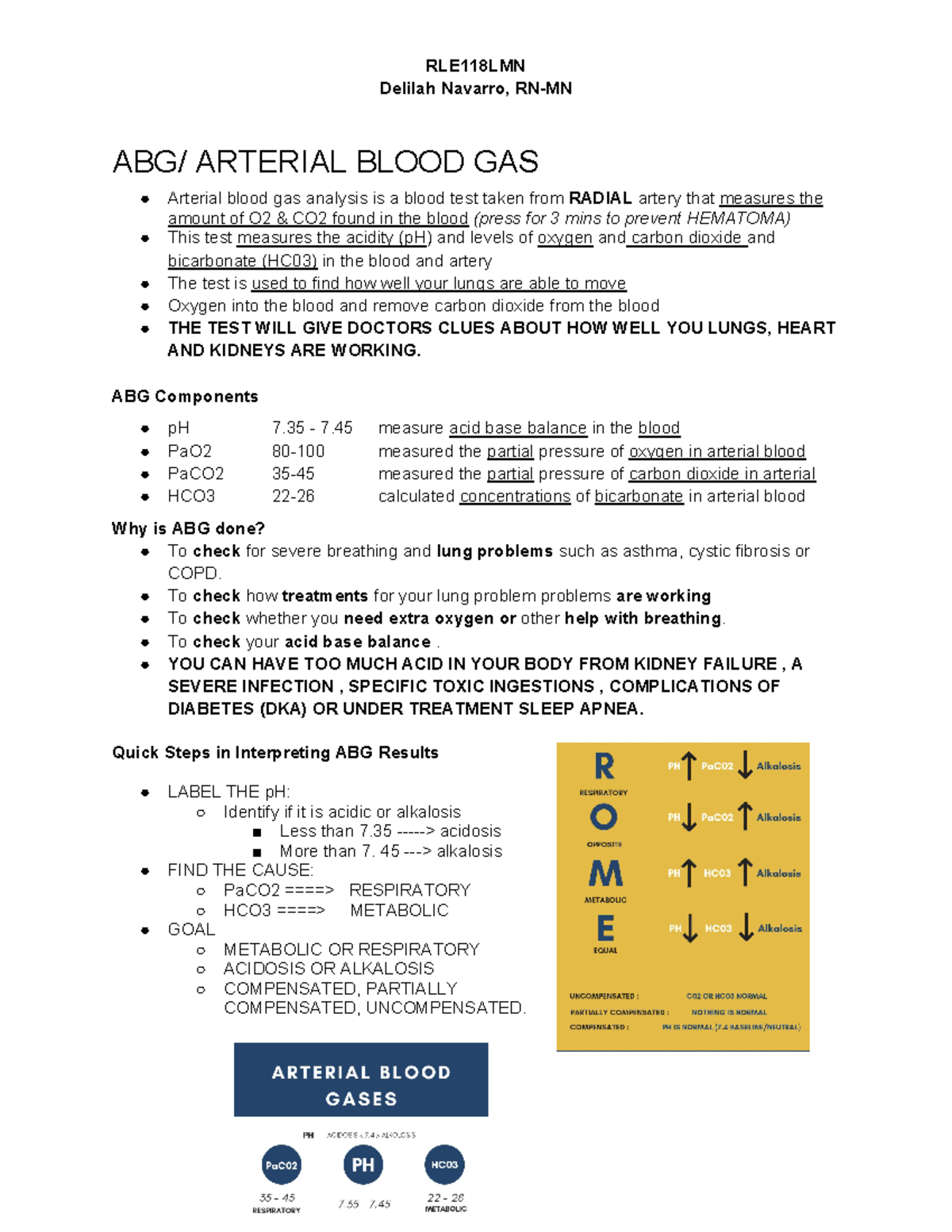 RLE118LME-Modules-final - Delilah Navarro, RN-MN ABG/ ARTERIAL BLOOD ...