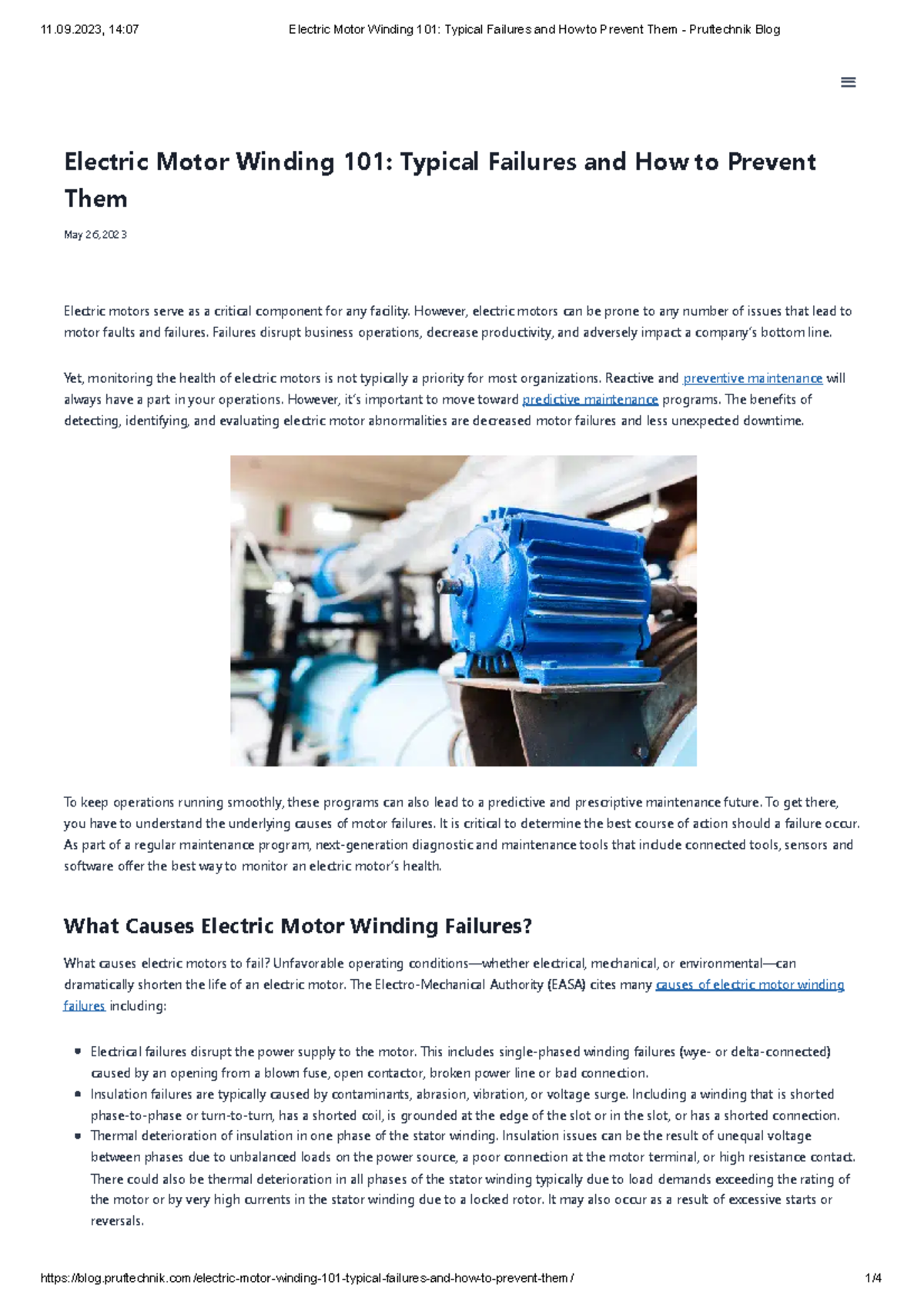 Electric Motor Winding 101 Typical Failures and How to Prevent Them ...