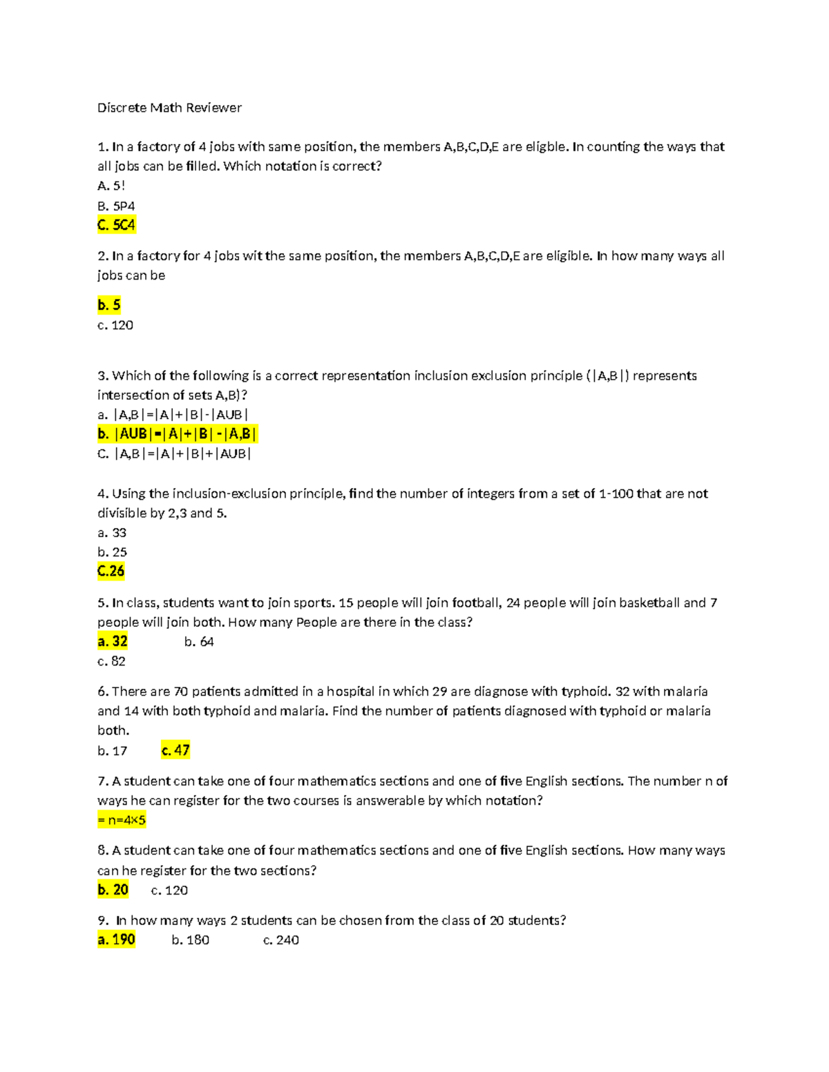 Discrete Math Reviewer - In counting the ways that all jobs can be ...