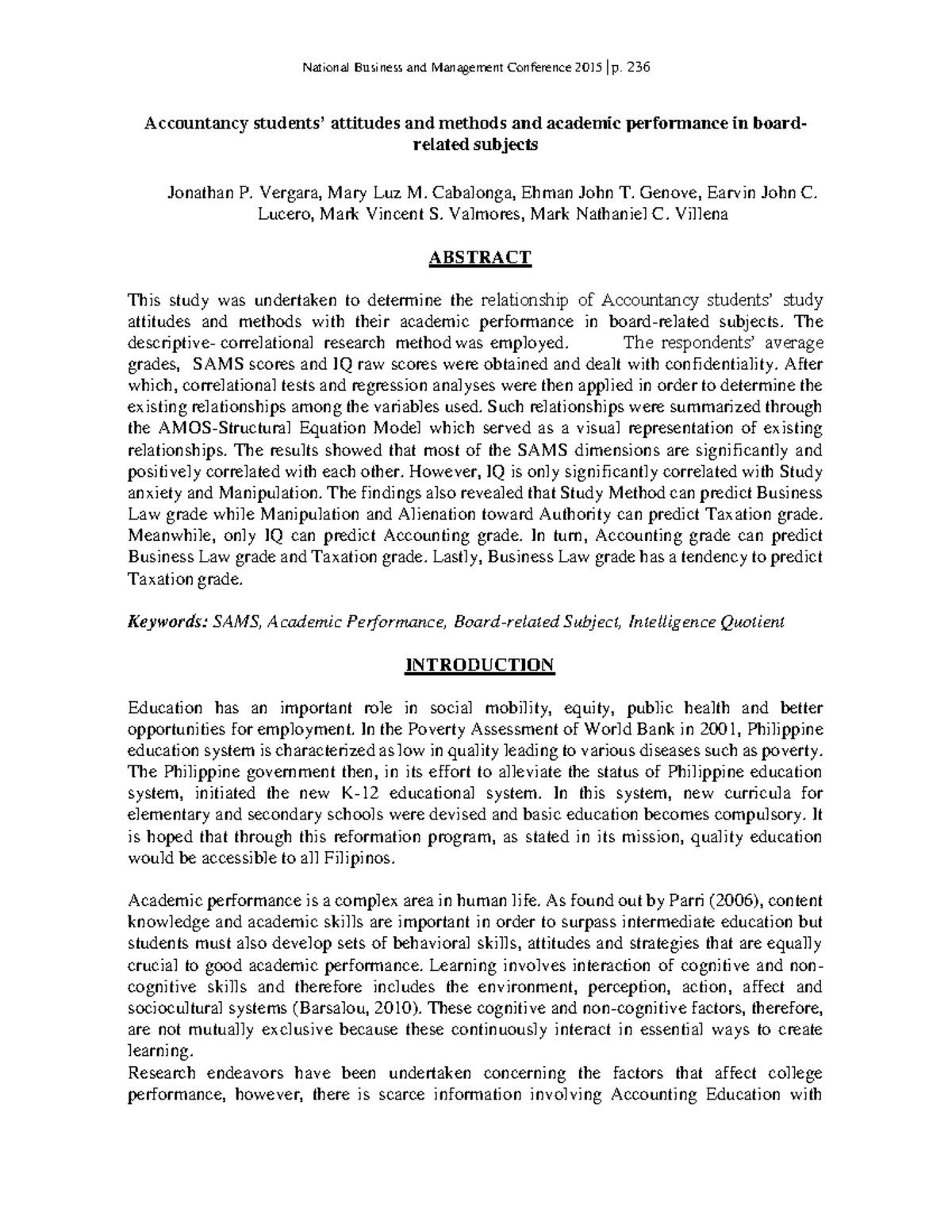 An Analysis of Accountancy Students' Attitudes and Academic Performance ...