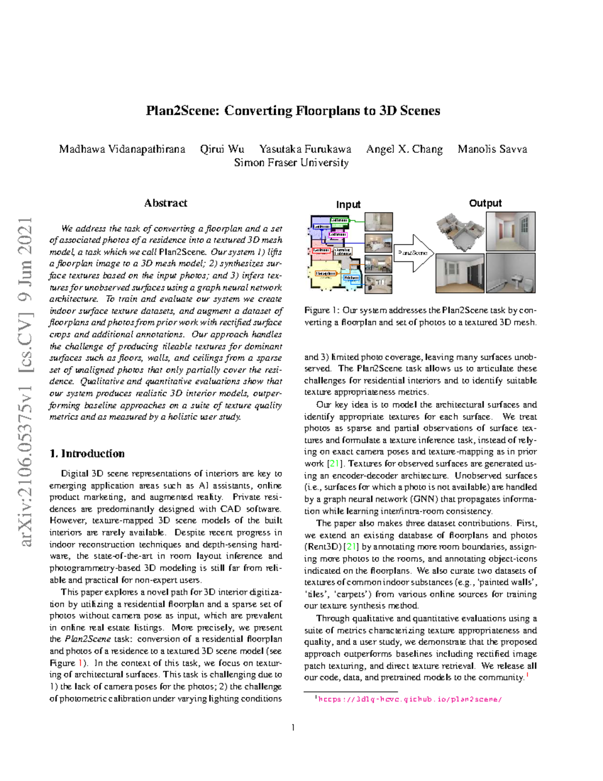 Plan2Scene: 3D Mesh Generation from Floorplans and Photos - Studocu