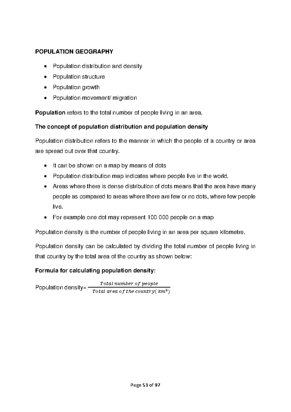 Geography Term 3 Notes: Population Dynamics and Migration Insights ...