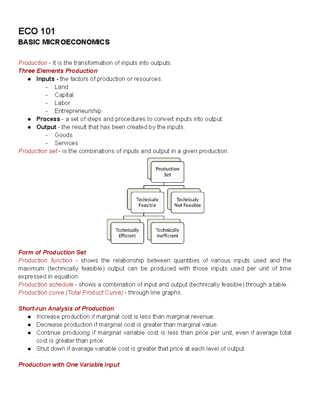 ECO 101 Basic Microeconomics Final Exam Reviewer Guide - Studocu