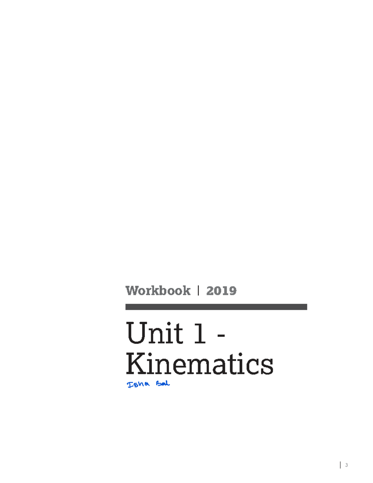 MIT Workbook AP: Unit 1 Kinematics Overview and Exercises - Studocu