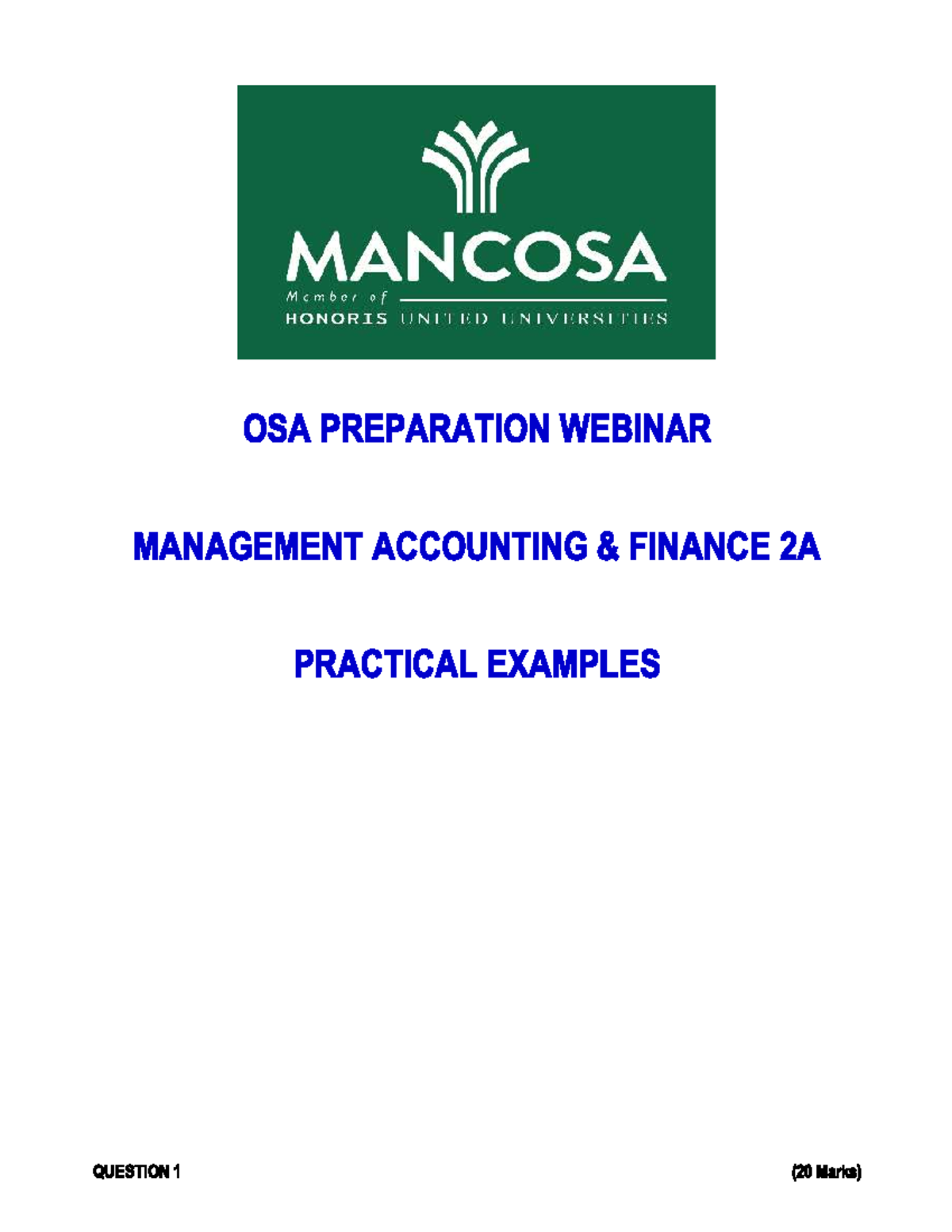 OSA PREP - Exam preparation - Studocu
