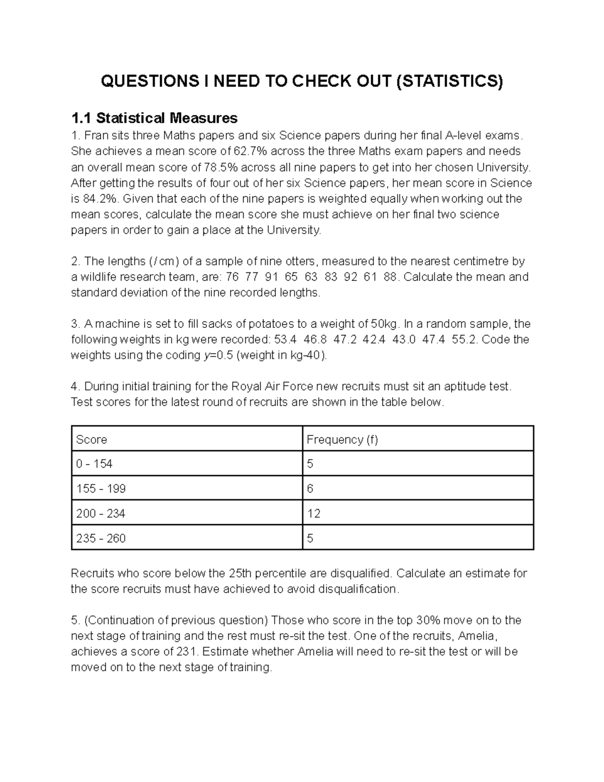 Statistics (STATISTICS) - Final Exam Questions and Solutions - Studocu