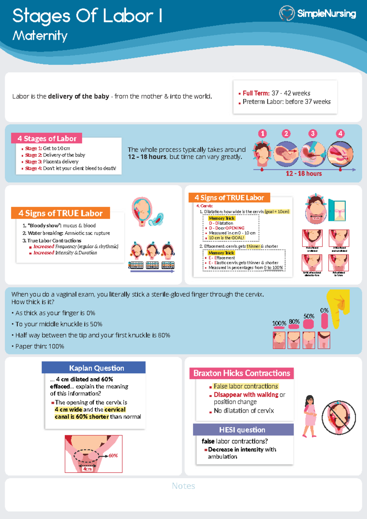 Signs of True Labor: Stages & Contraindications - NURS 101 Notes - Studocu