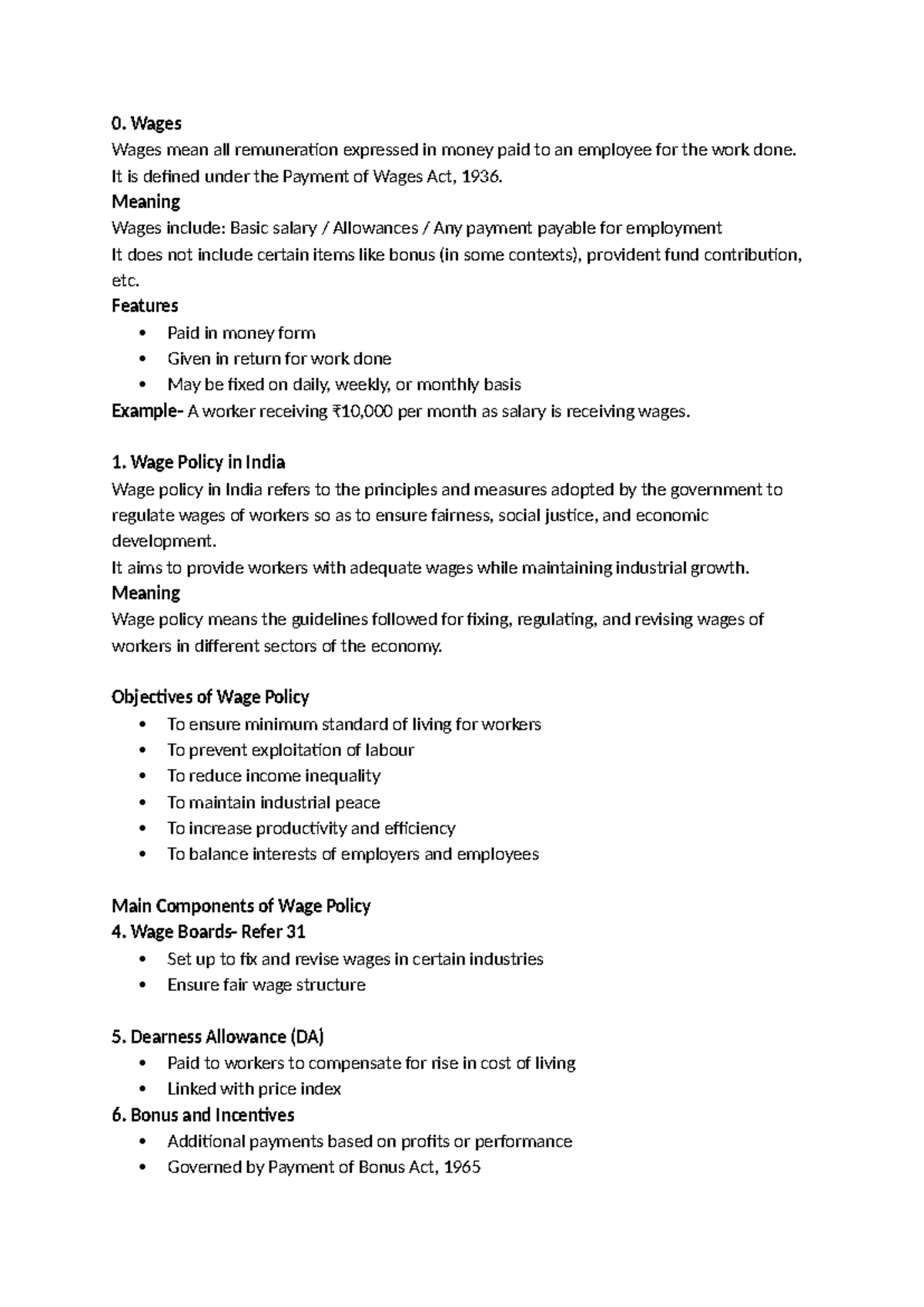 Labour Laws 2: Comprehensive Exam Notes on Wages and Benefits - Studocu