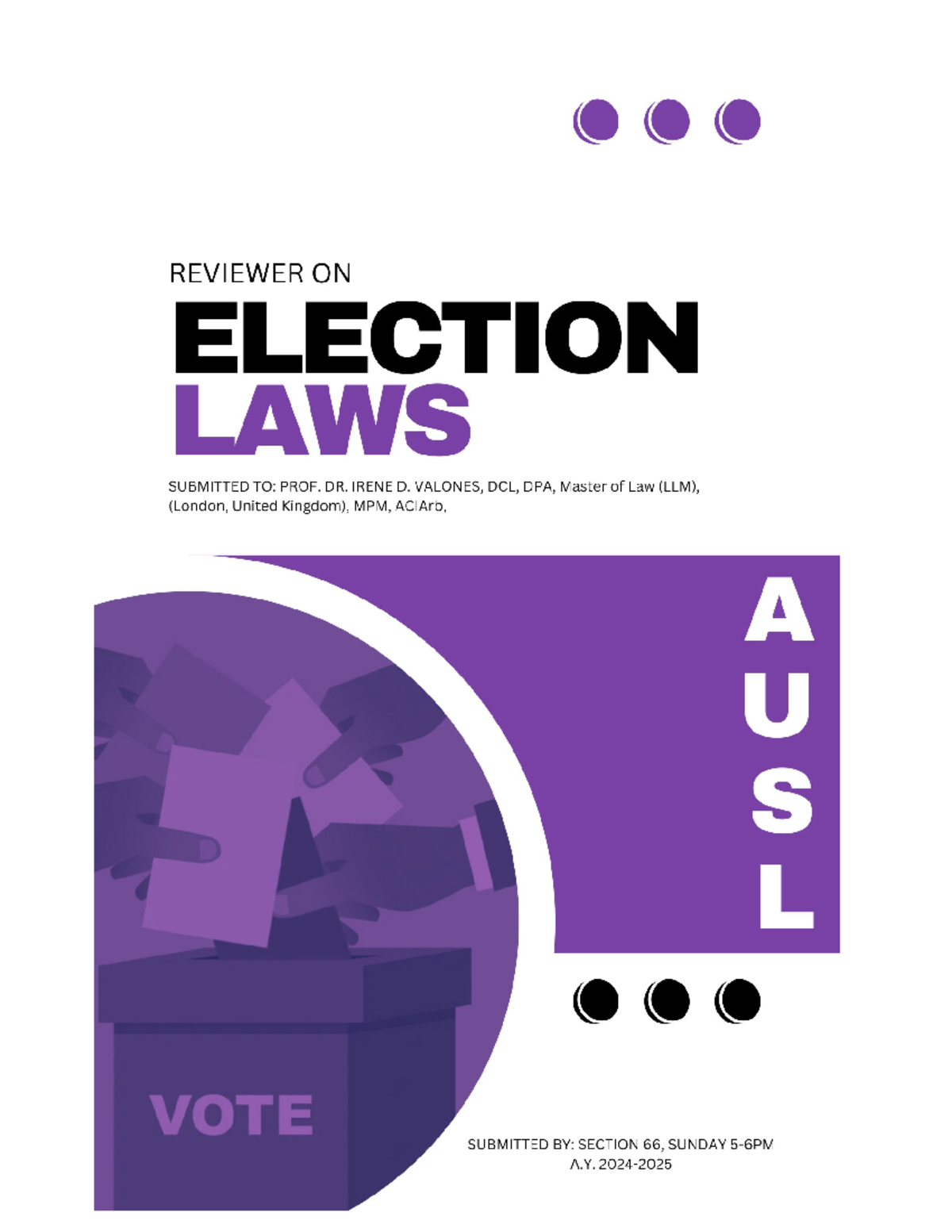 Philippine Election Law Notes (Course Code: ELEC 101) - Studocu