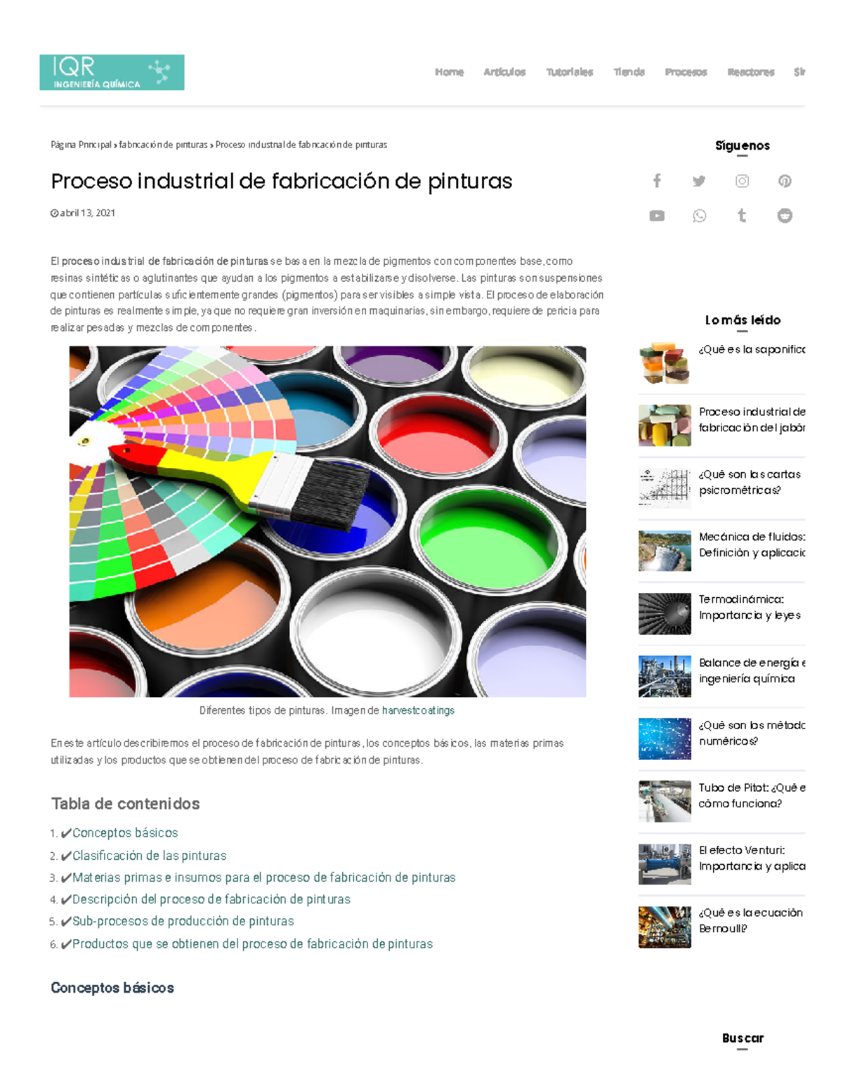 Proceso Industrial de Fabricación de Pinturas: Métodos y Materias