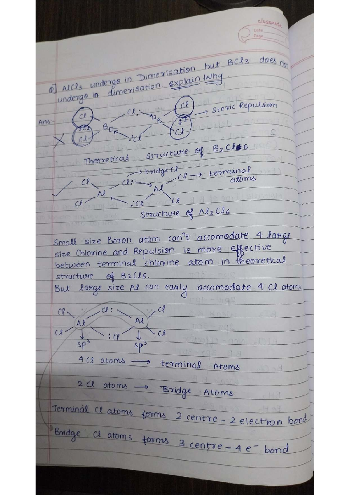 Banana Bonding in Dimerization: AlCl3 vs BCl3 Explained - Studocu