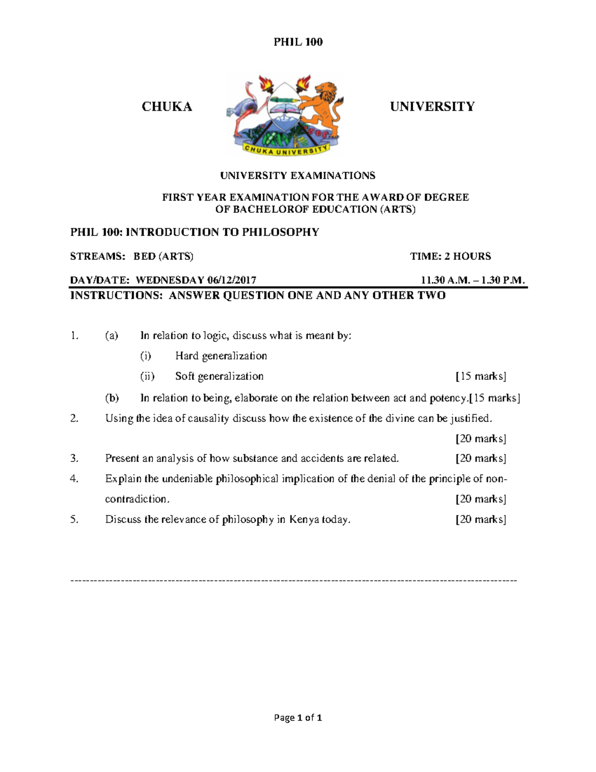 PHIL 100 - Intro to Philosophy Final Exam Review Notes - Studocu