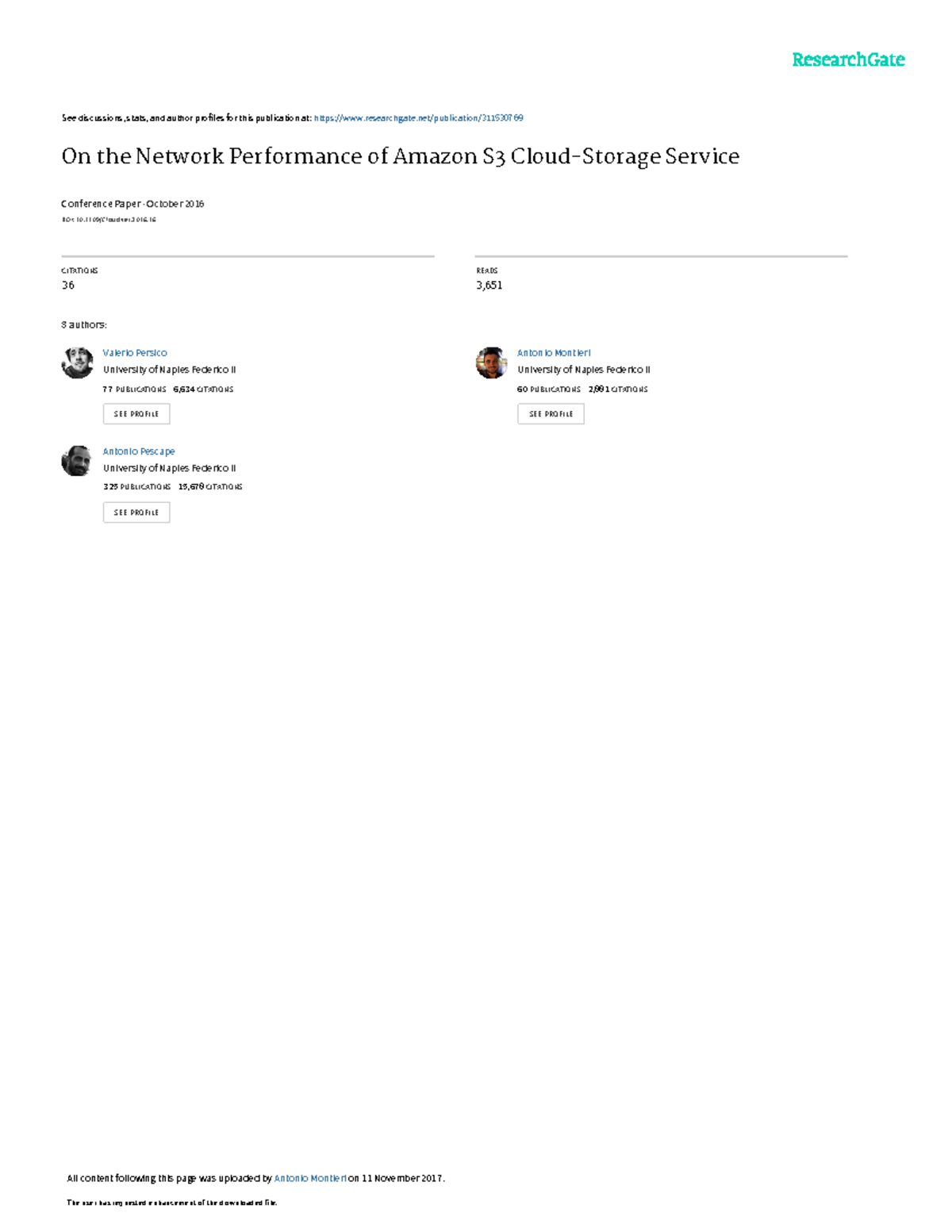 Analysis of Network Performance in Amazon S3 Cloud-Storage - Studocu