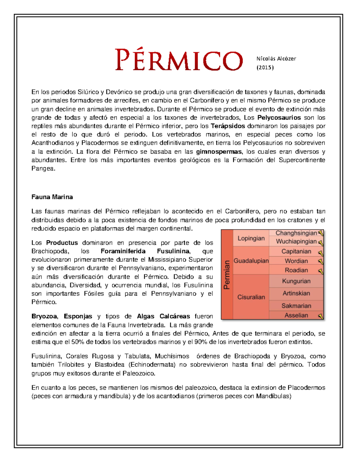 8. Pérmico - Historia de la Tierra y Océanos Durante el Pérmico - Studocu