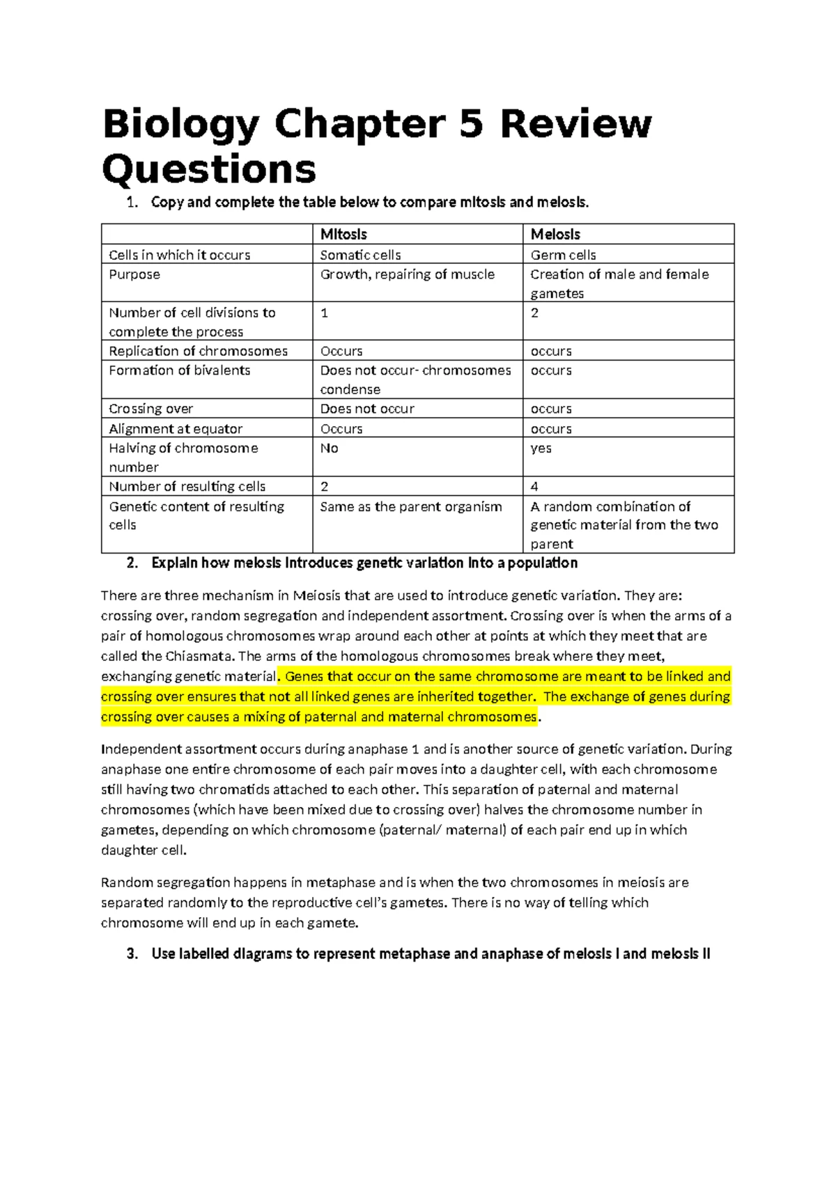 Biology Module 5 Chapter 6 Review Questions on Human Evolution - Studocu