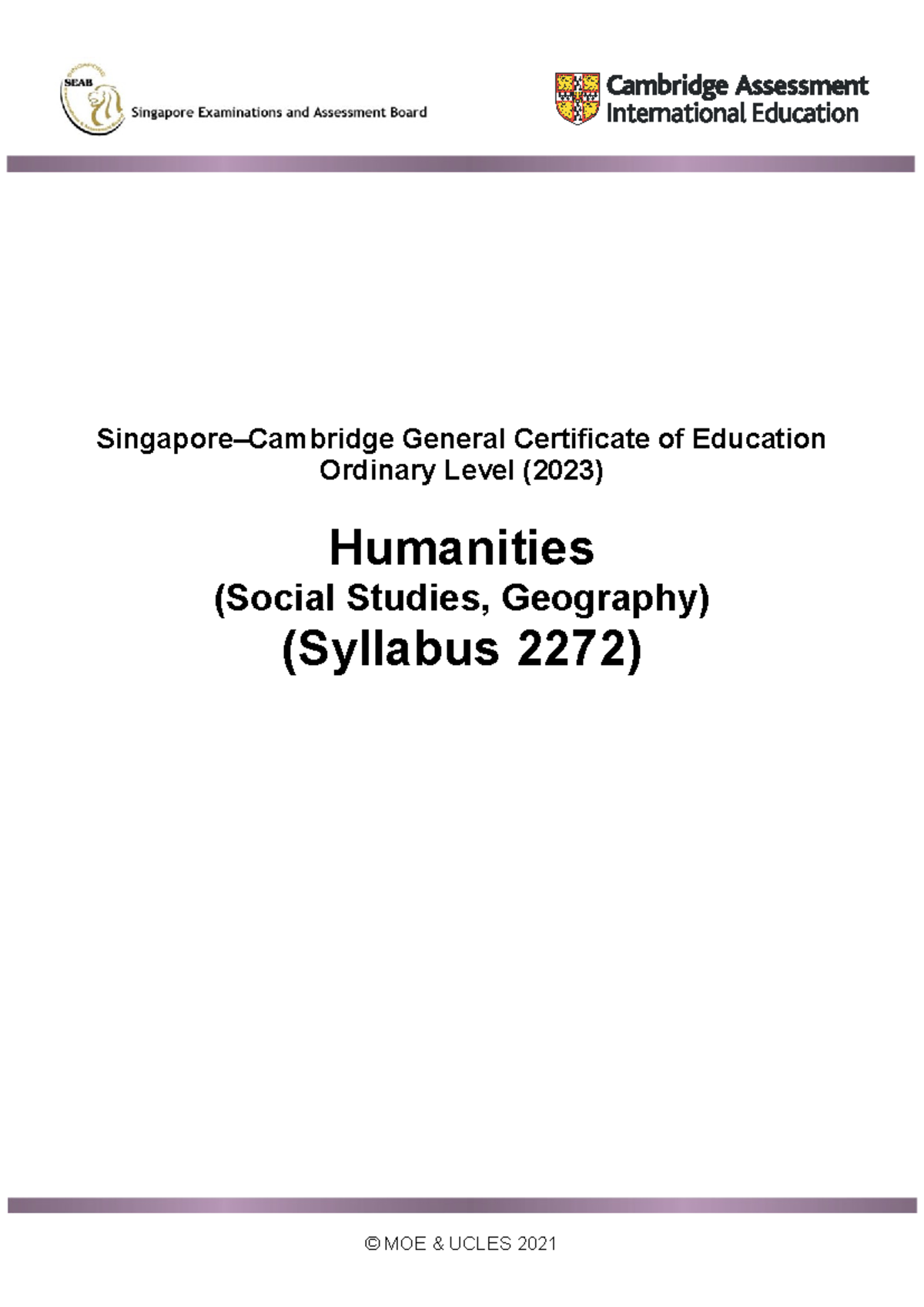 Syllabus 2272 O-Level Social Studies: Key Concepts & Issues Guide - Studocu