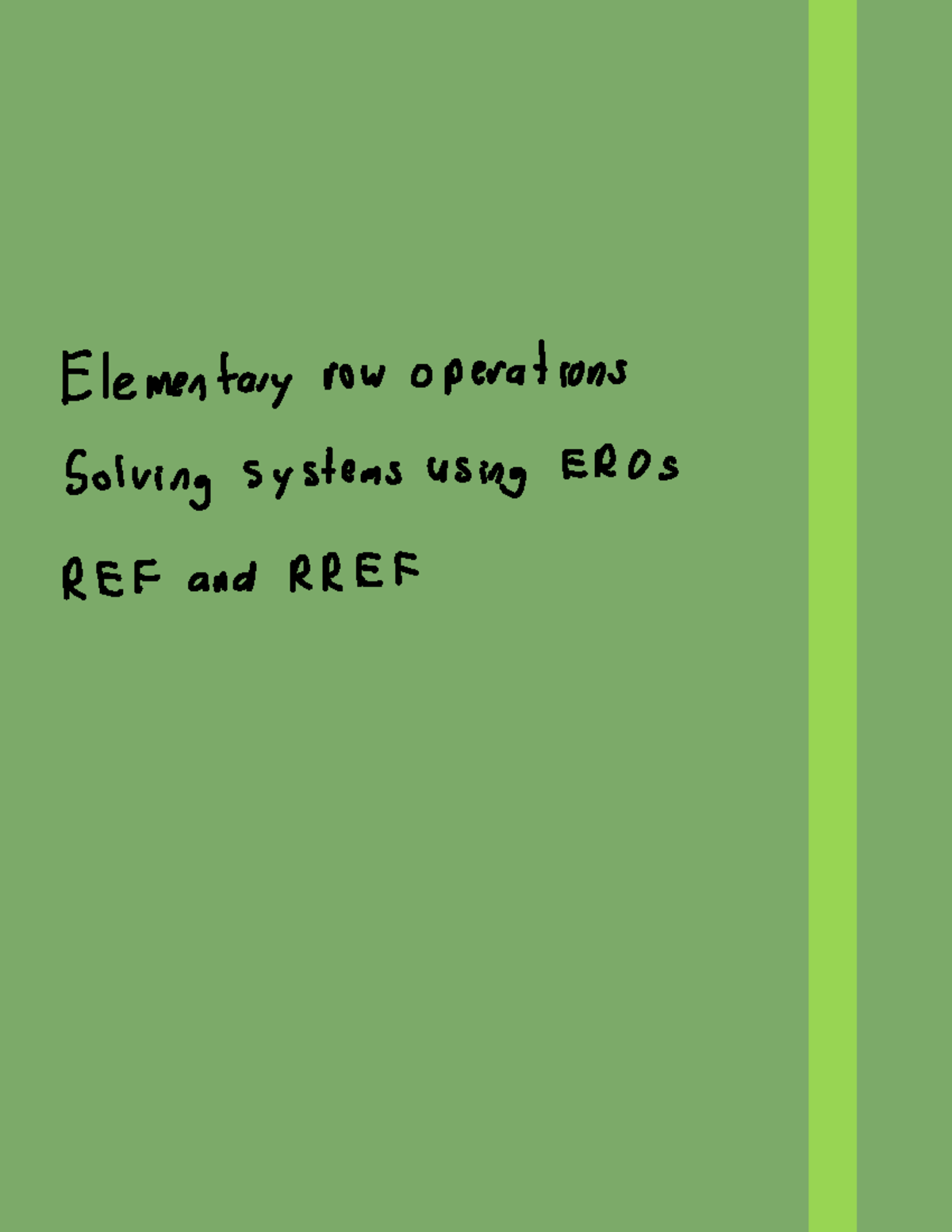 133 lecture notes - elementary row operations - Elementary now ...