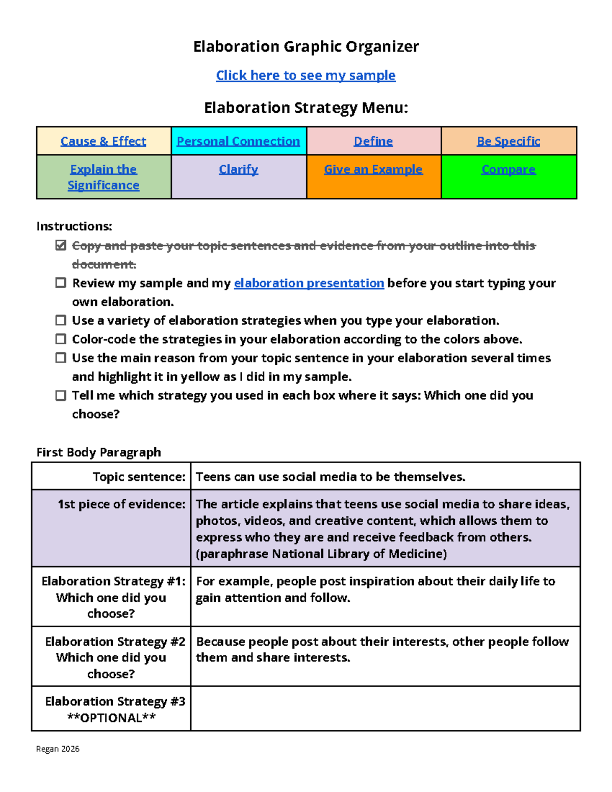 Tayler Ulloa - Elaboration Graphic Organizer for Social Media ...