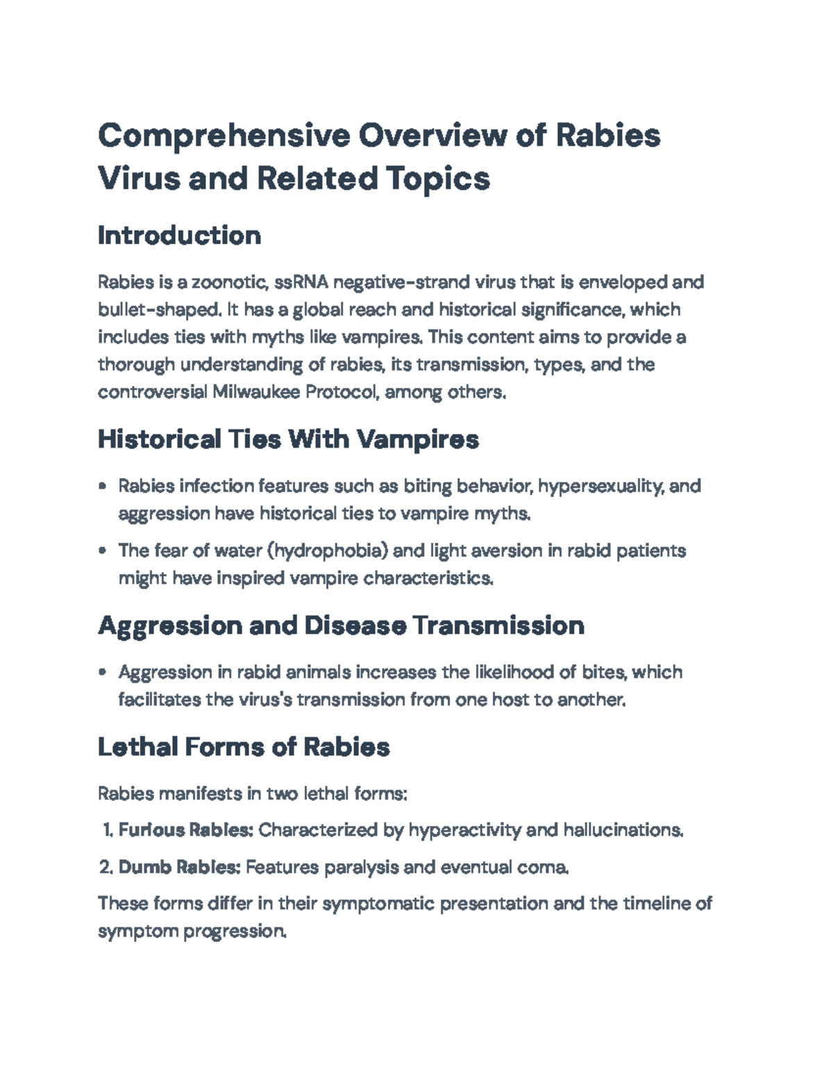 Comprehensive Overview of Rabies Virus: Transmission & Treatment ...