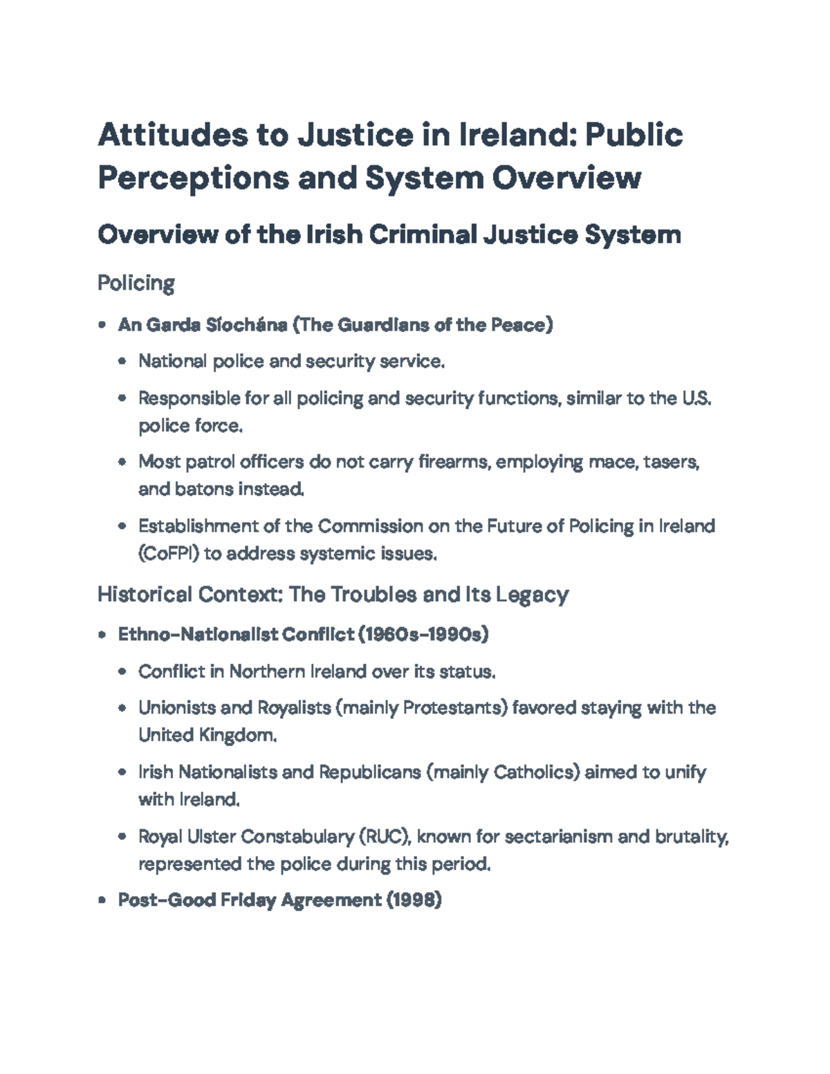 Overview of the Irish Criminal Justice System: Public Views & Reforms ...