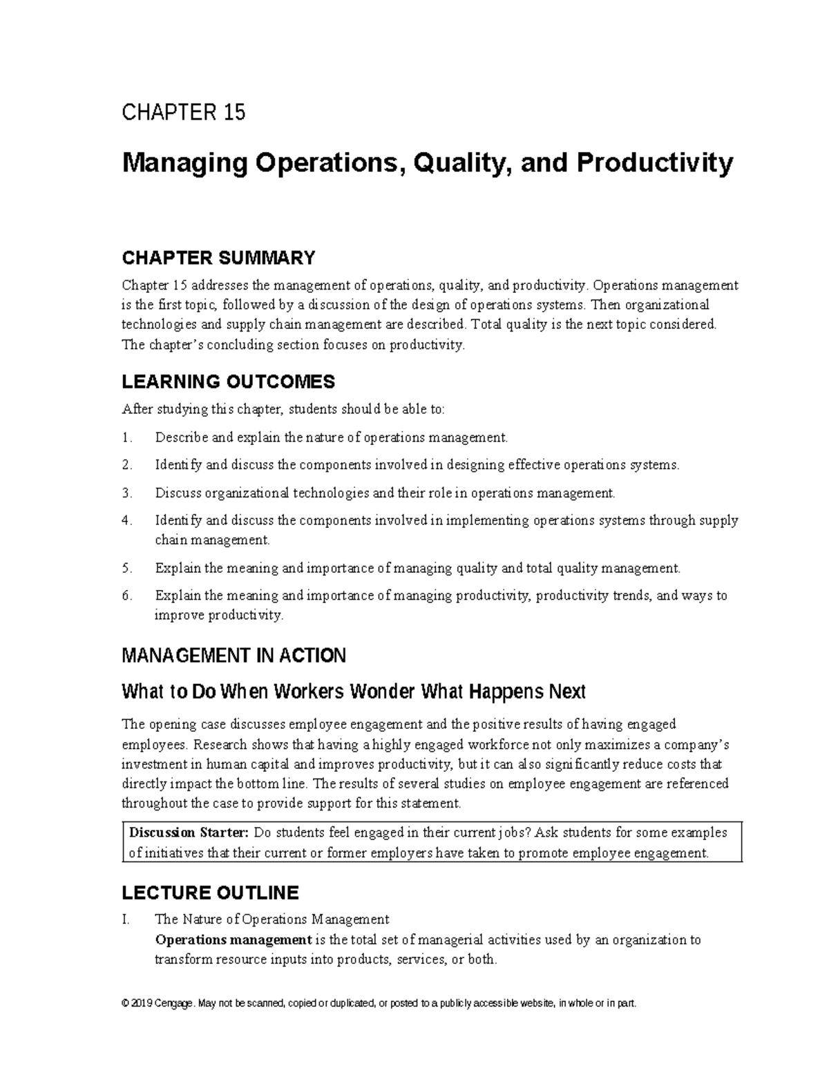 Griffin 9e IM Ch 15 edited - CHAPTER 15 Managing Operations, Quality ...