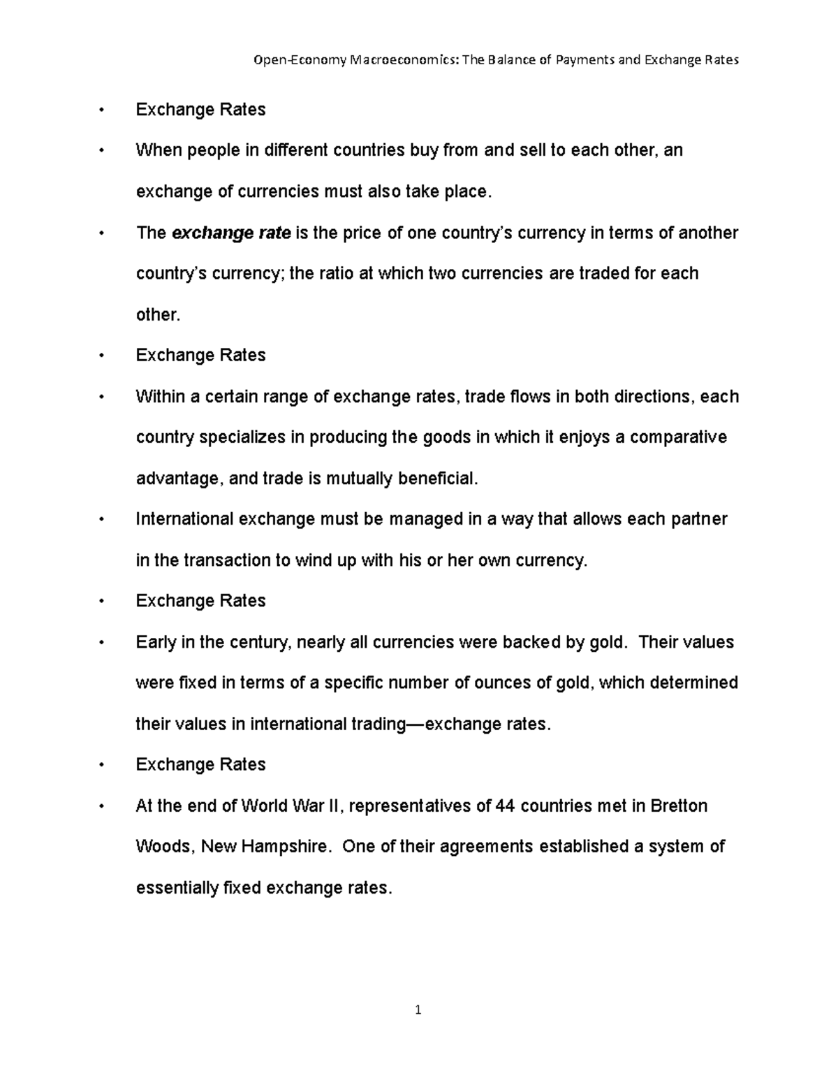 2021- ECON- Lecture Notes- Open-Economy Macroeconomics - Exchange Rates ...