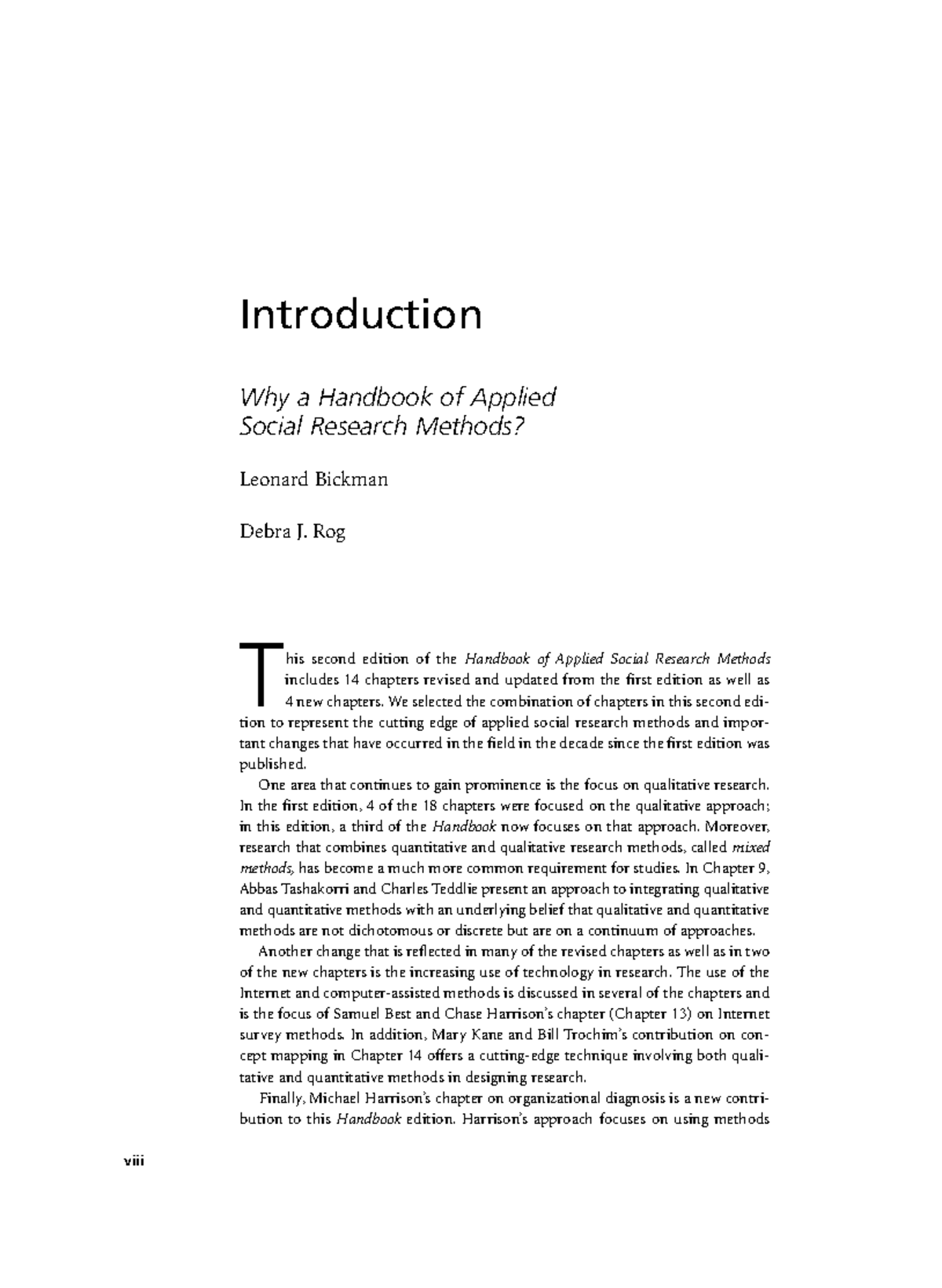 Week 1: Introduction to The SAGE Handbook of Applied Social Research ...
