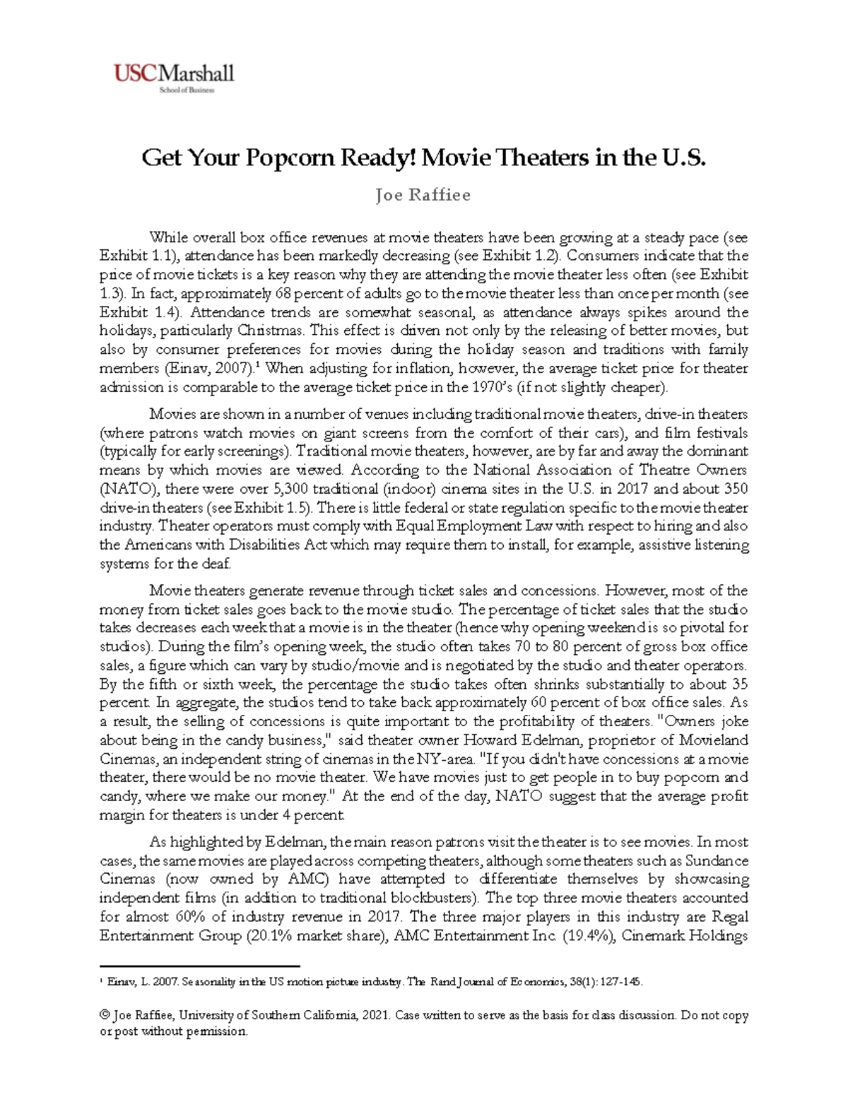 Movie Theater Case Study - Attendance Trends and Industry Challenges ...