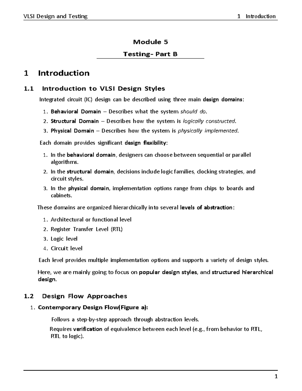 BEC602 - Module 5 Part 2: Structured VLSI Design and Testing Overview ...